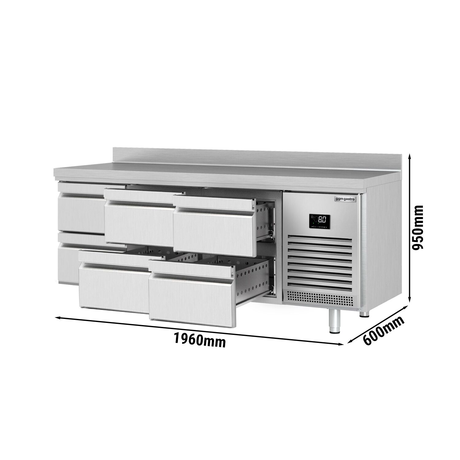 Külmlaud PREMIUM PLUS 1960×600mm, 6 sahtlit