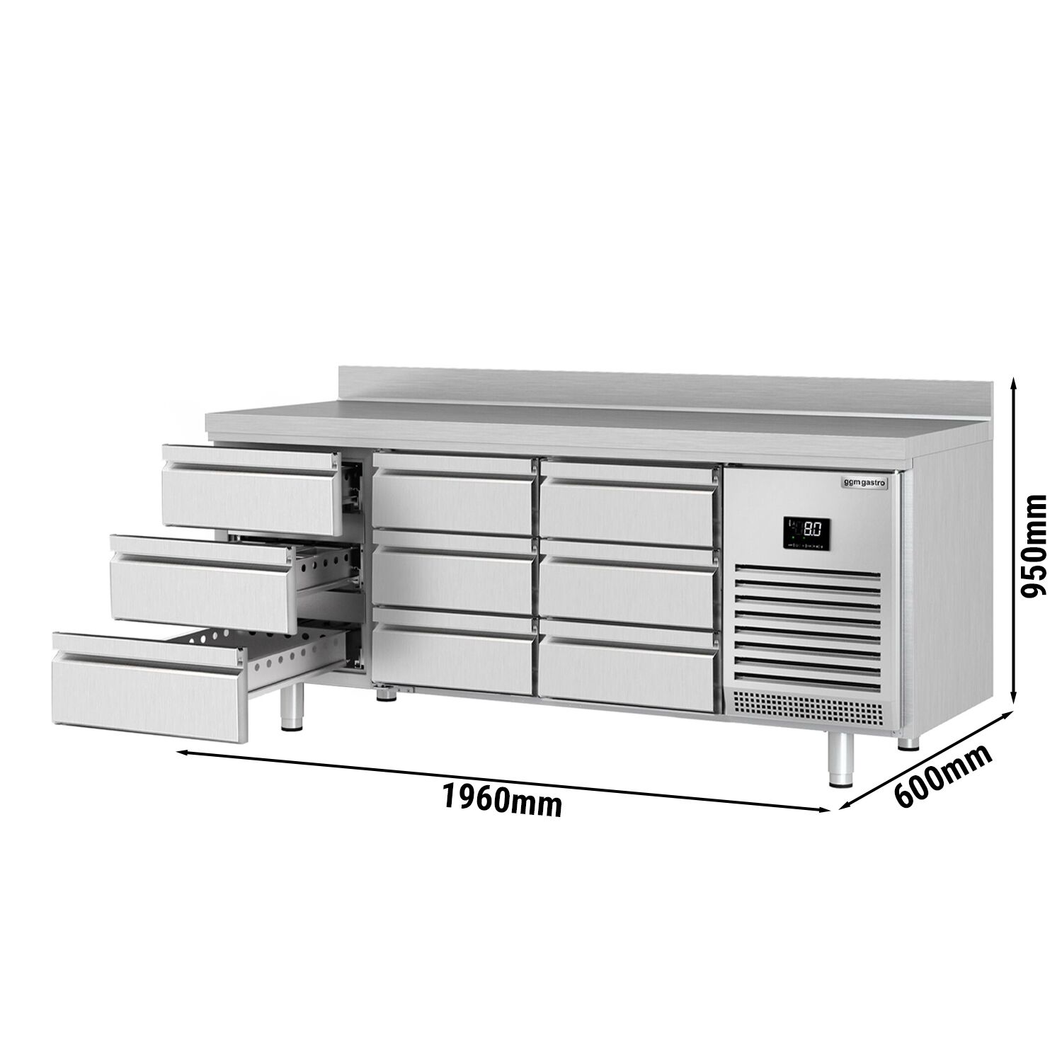 Külmlaud PREMIUM PLUS 1960×600mm, 9 sahtlit