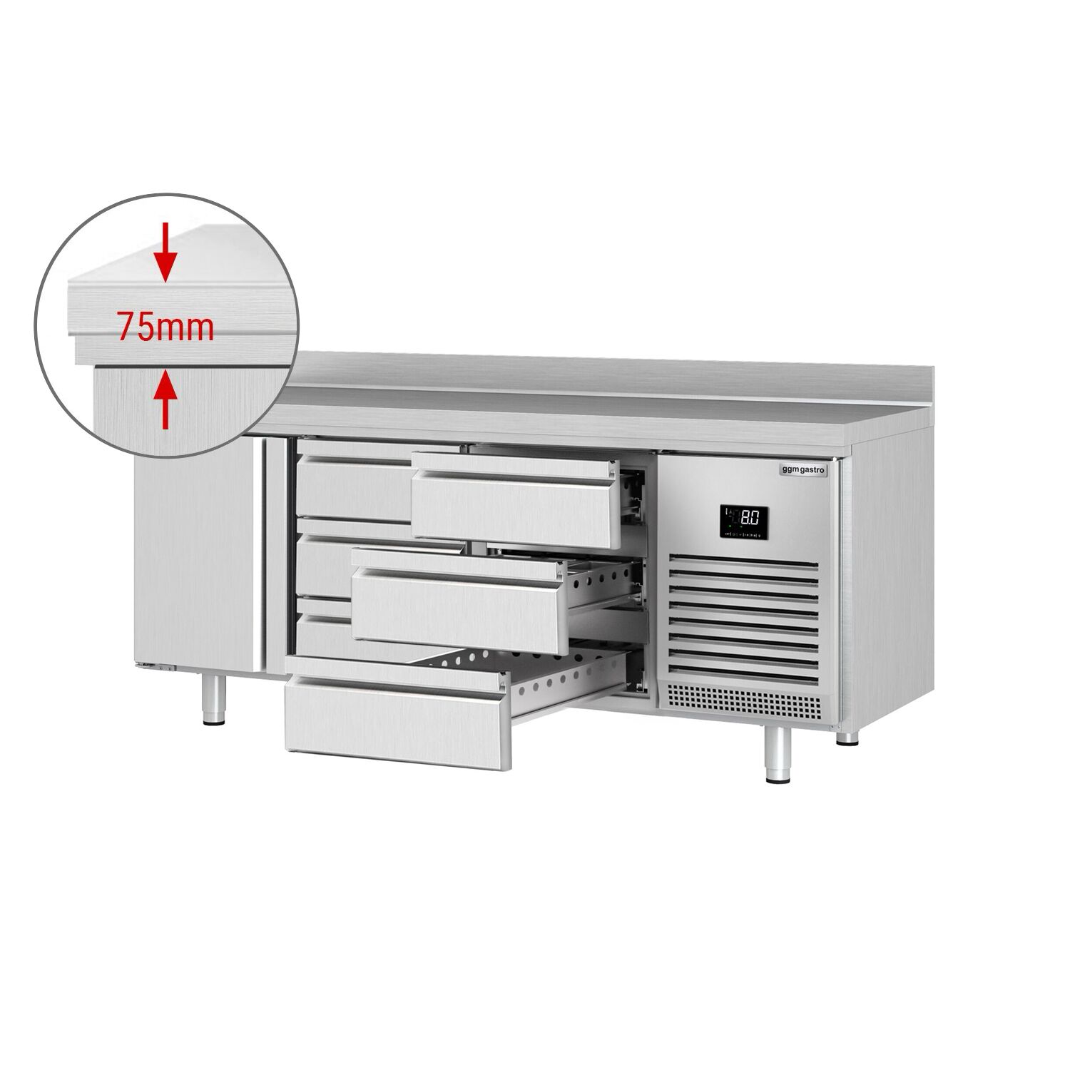 Külmlaud PREMIUM PLUS 1960×600mm, 1 uks ja 6 sahtlit