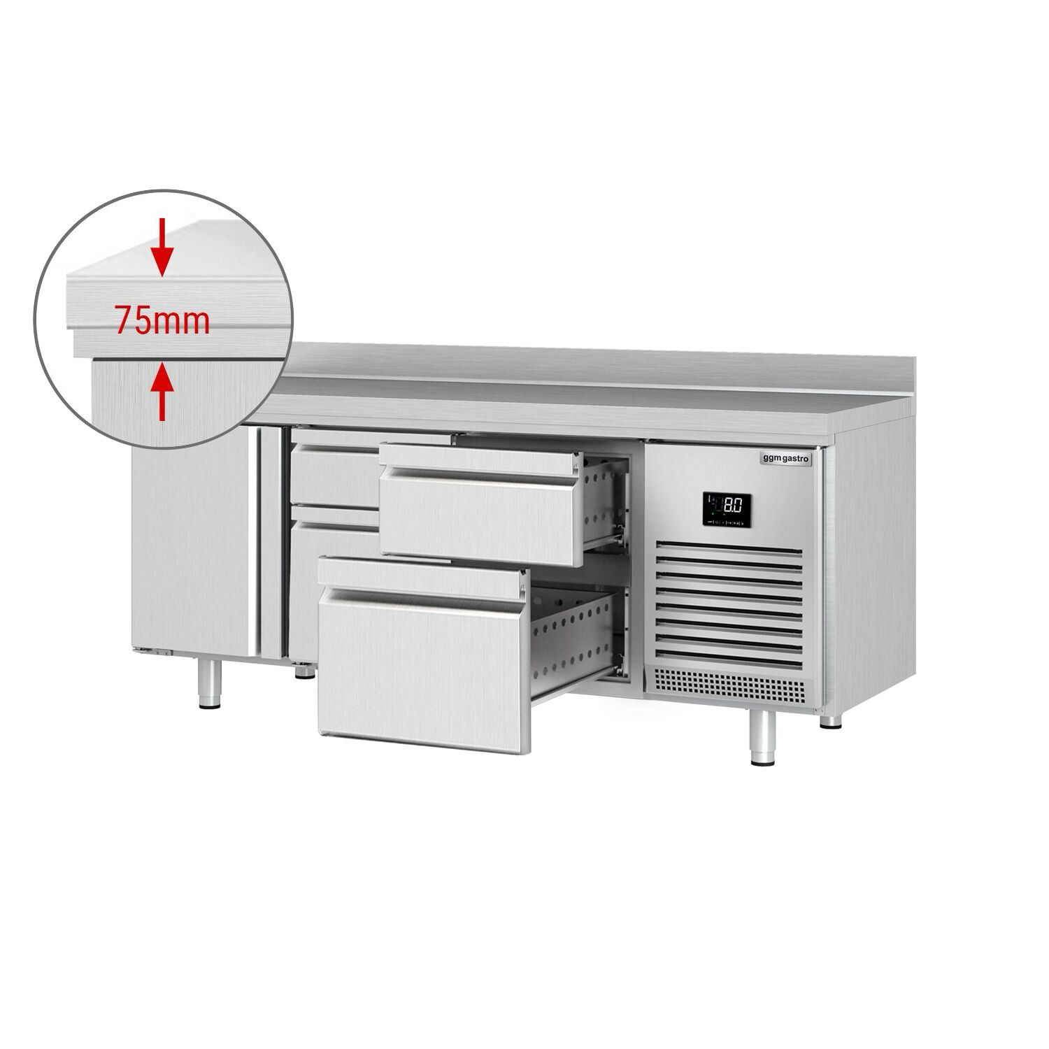 Külmlaud PREMIUM PLUS 1960×600mm, 1 uks ja 4 sahtlit