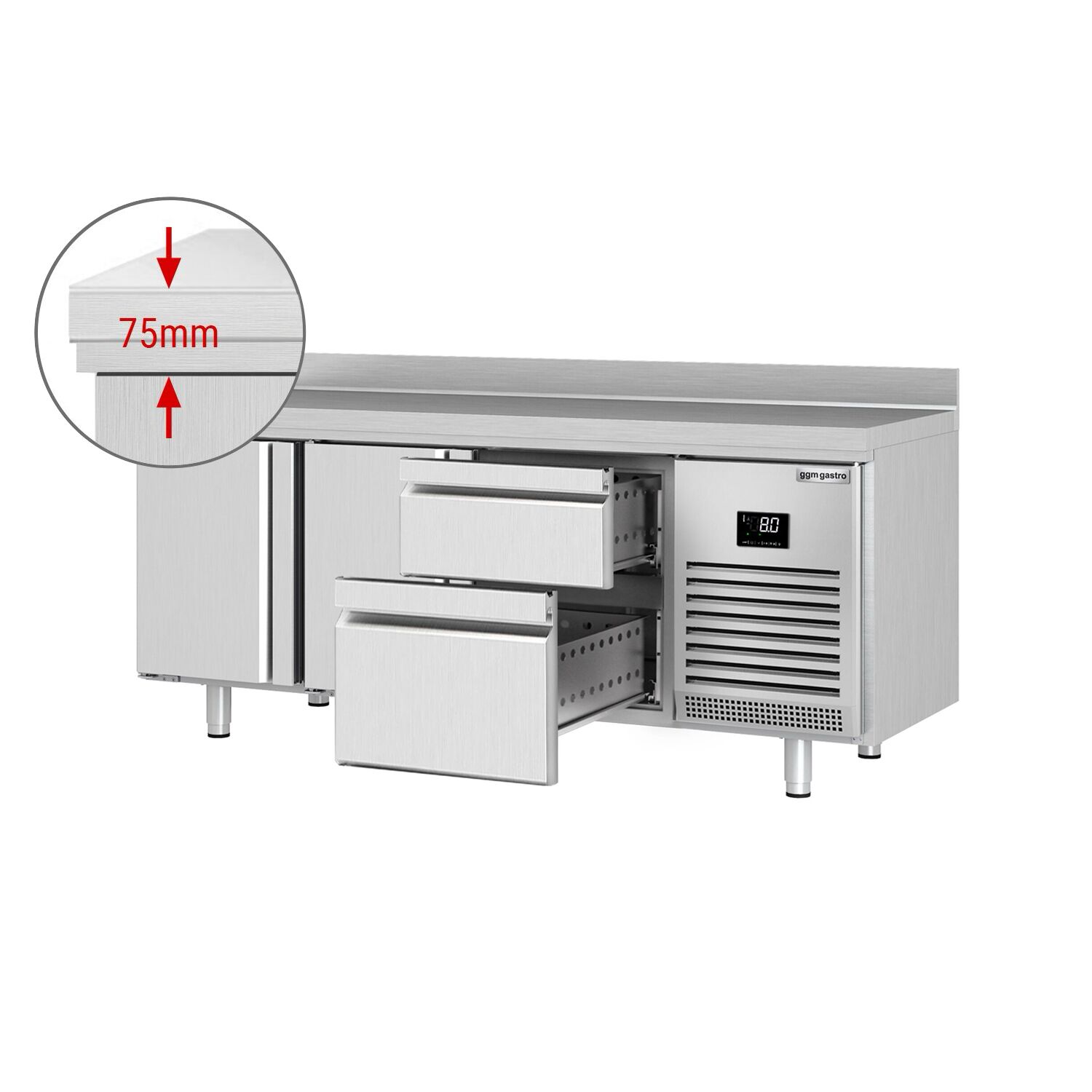 Külmlaud PREMIUM PLUS 1960×600mm, 2 ust ja 2 sahtlit