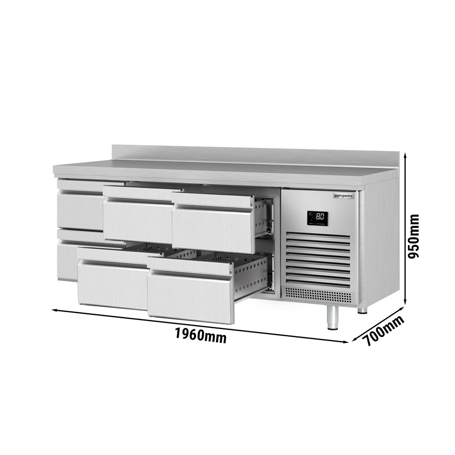 Külmlaud PREMIUM PLUS 1960×700mm, 6 sahtlit