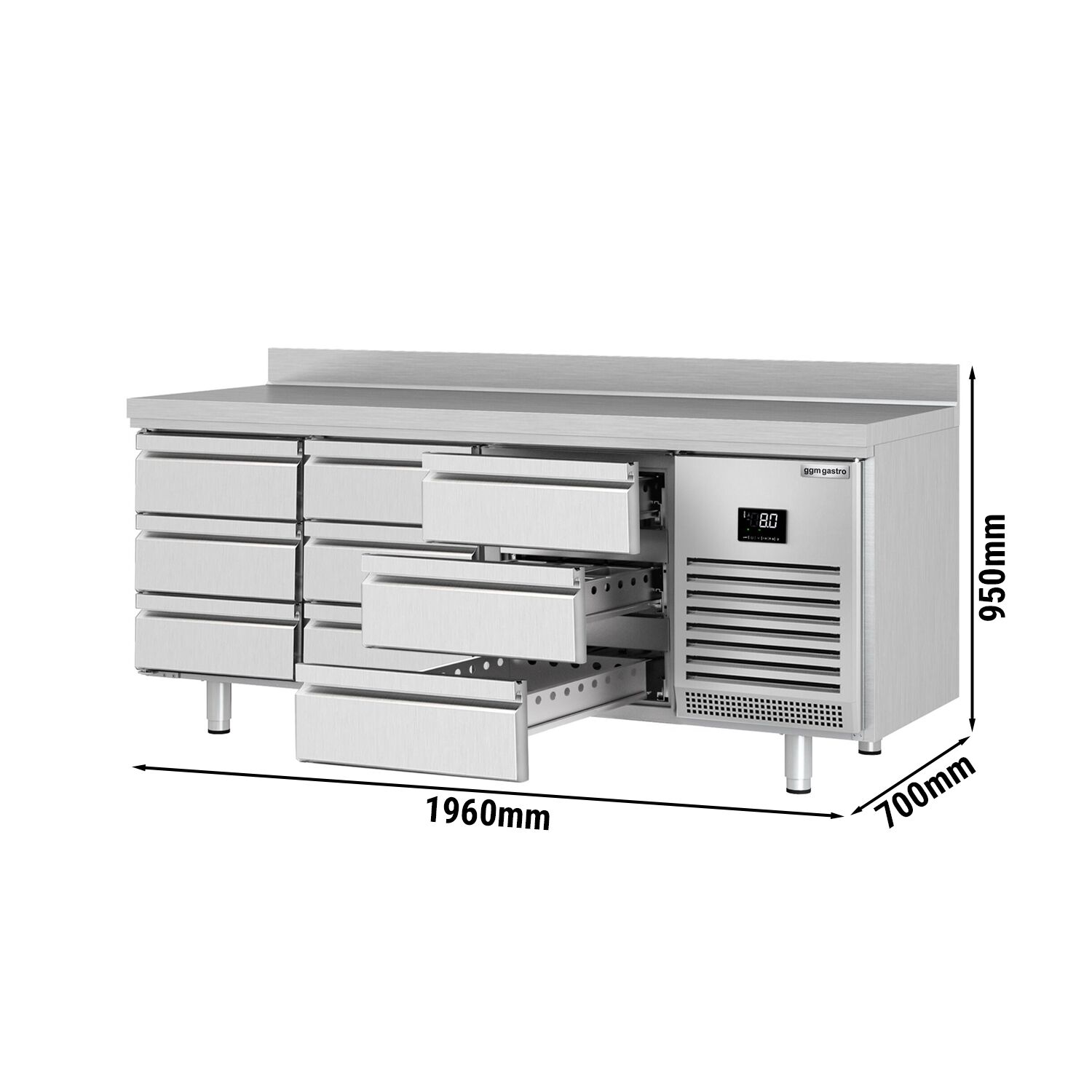 Külmlaud PREMIUM PLUS 1960×700mm, 9 sahtlit