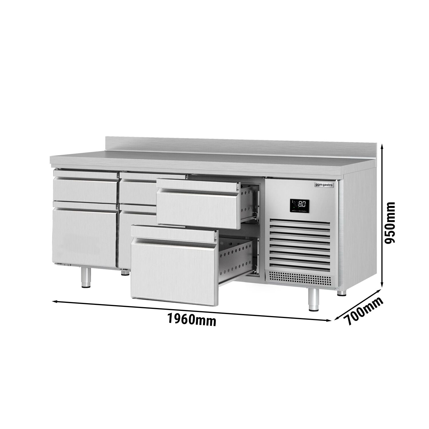 Külmlaud PREMIUM PLUS 1960×700mm, 6 sahtlit