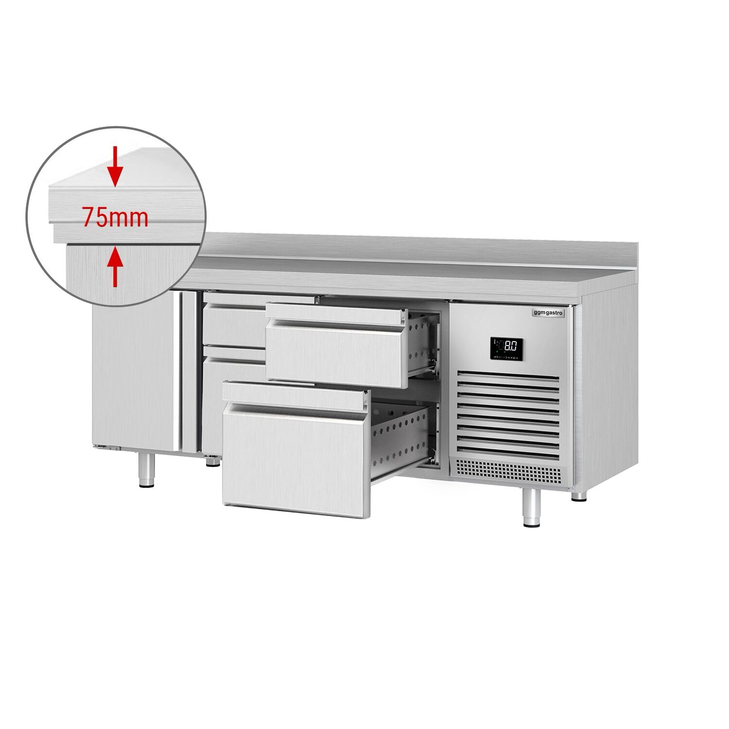 Külmlaud PREMIUM PLUS 1960×700mm, 1 uks ja 4 sahtlit
