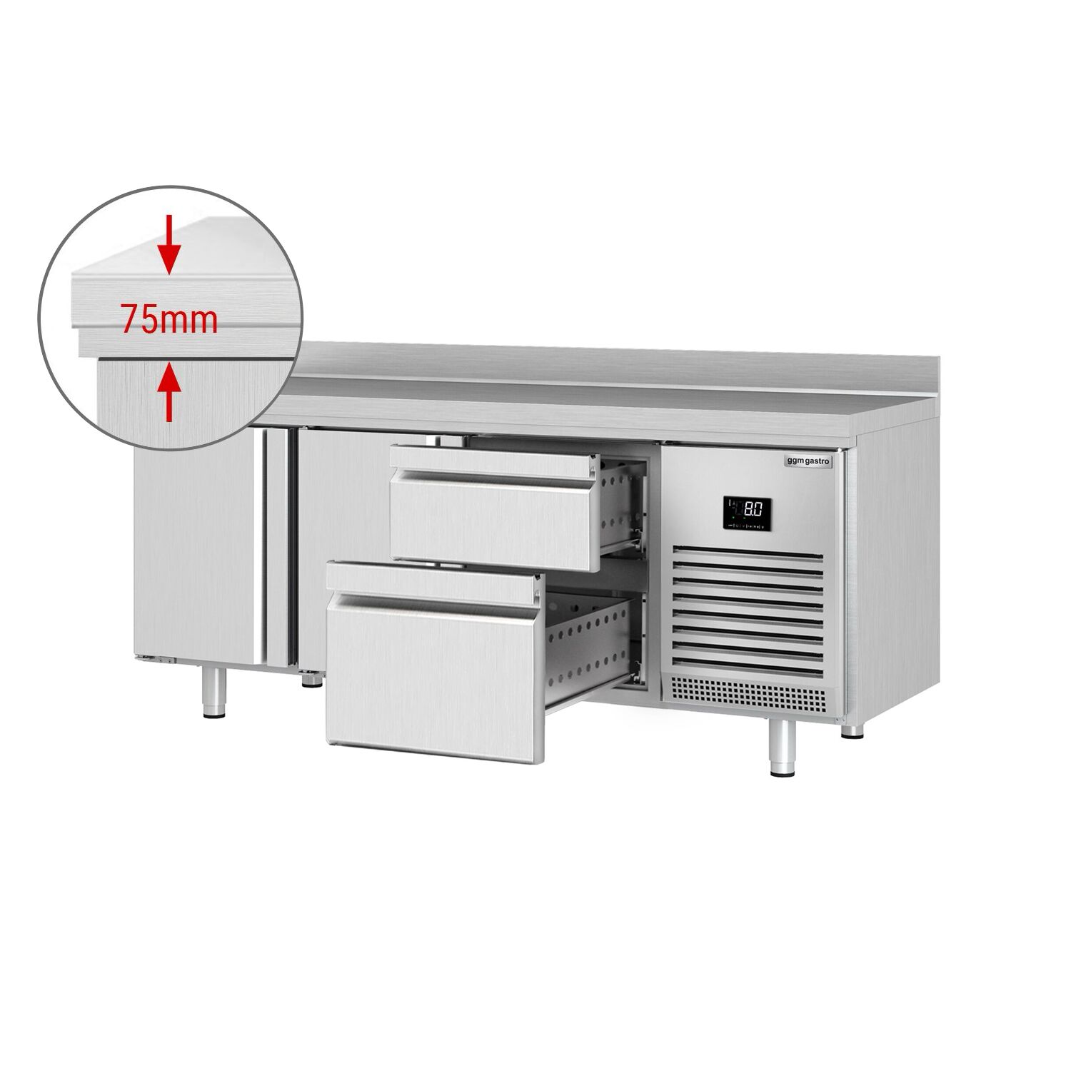 Külmlaud PREMIUM PLUS 1960×700mm, 2 ust ja 2 sahtlit