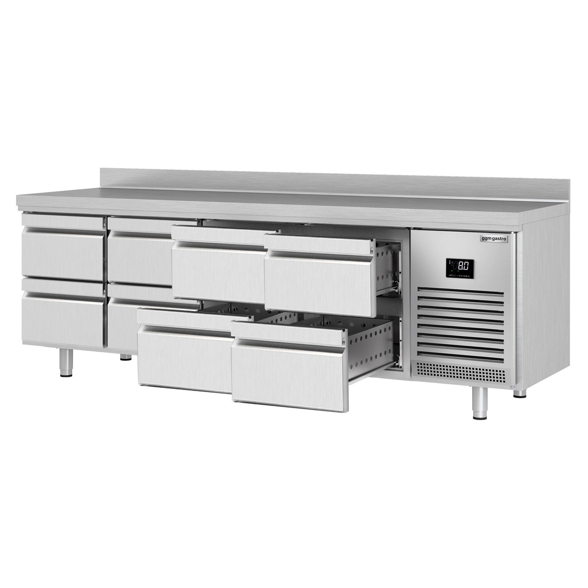 Külmlaud 2452×700mm, 8 sahtlit