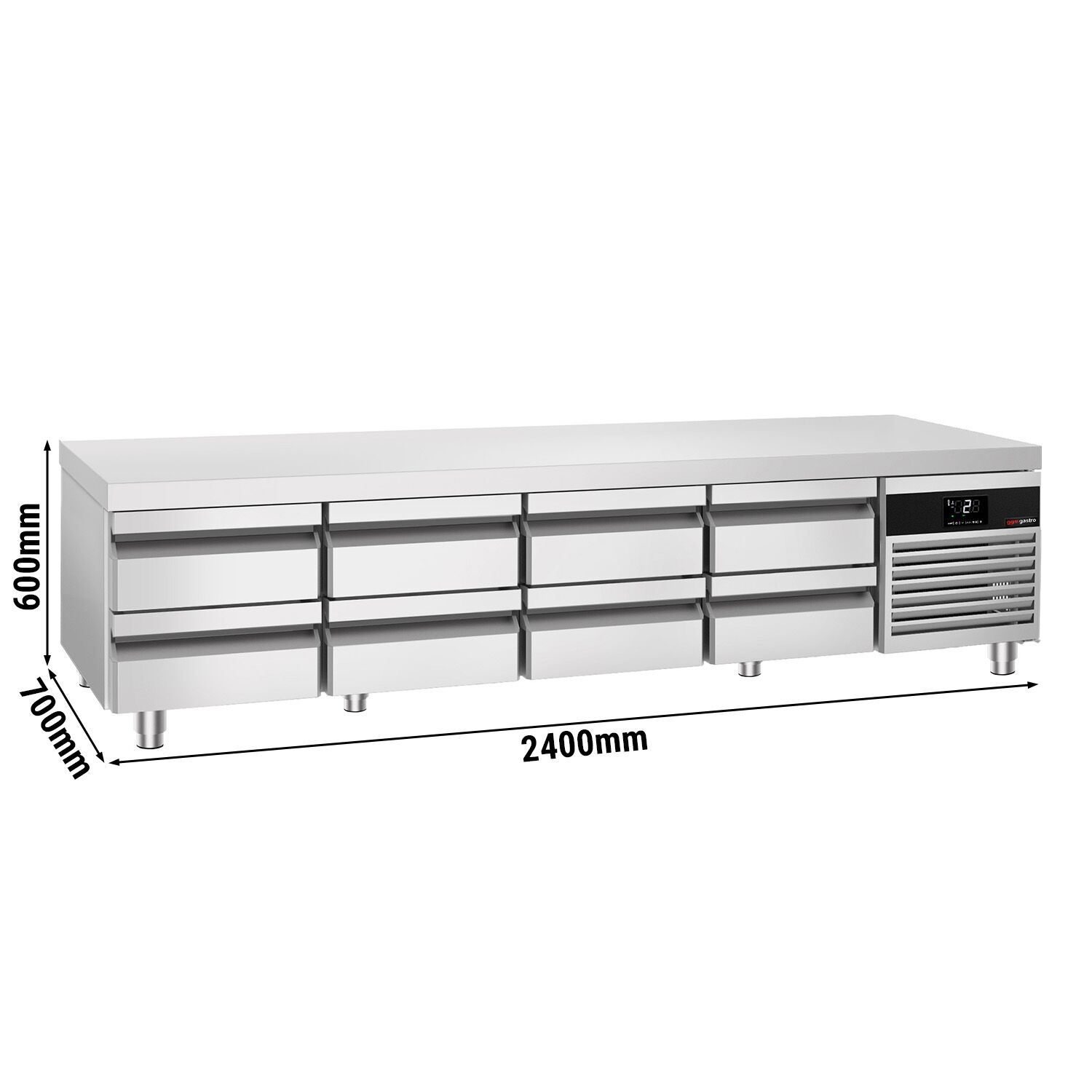 Külmlaud PREMIUM 2400×700mm, 8 sahtlit