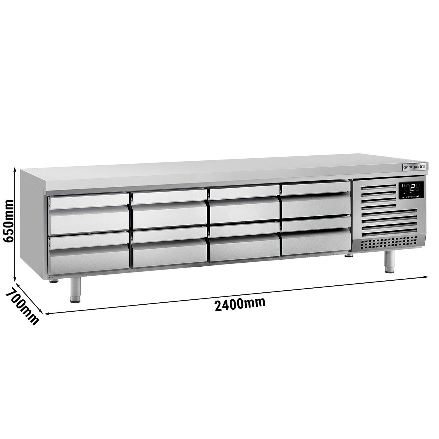 Külmlaud 2400mm, 8 sahtlit