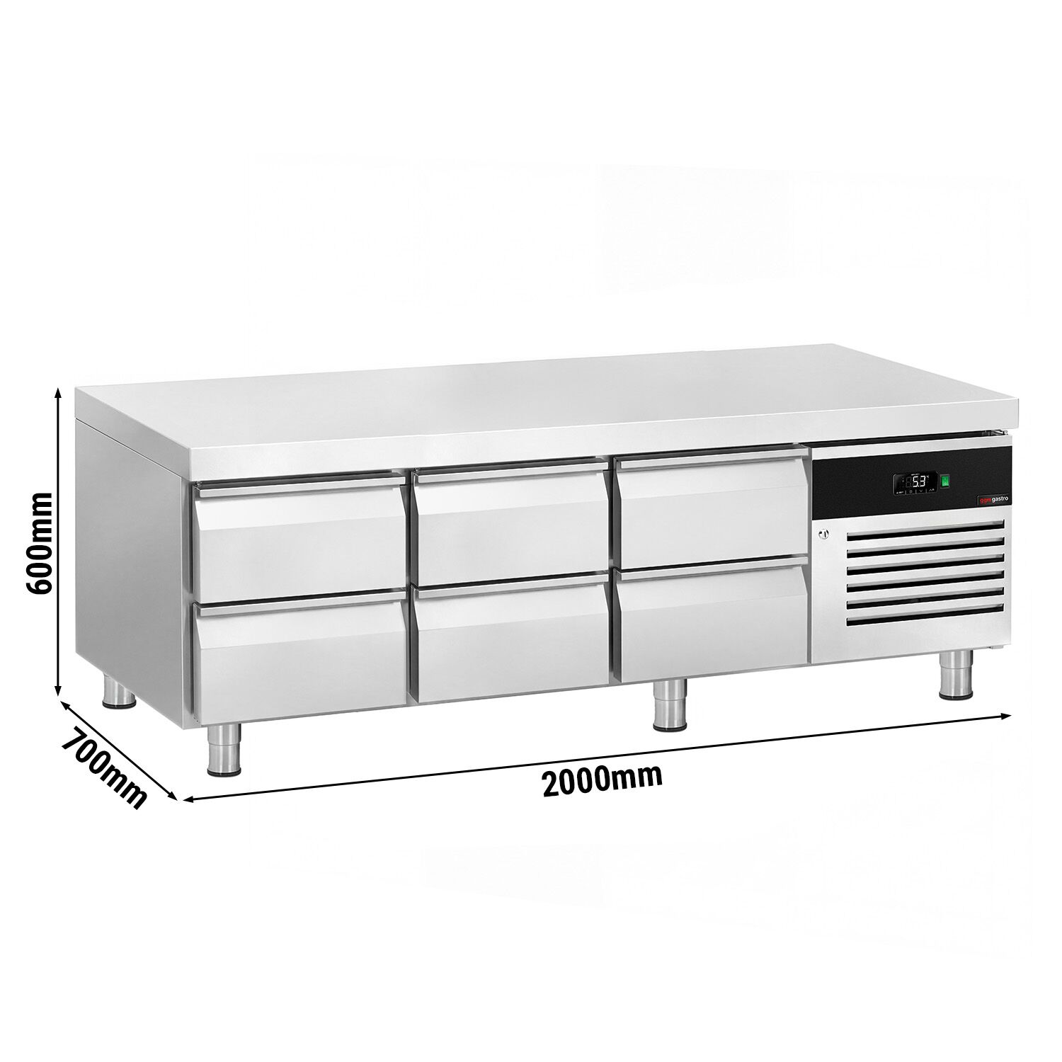 Külmlaud 2000mm, 6 sahtlit