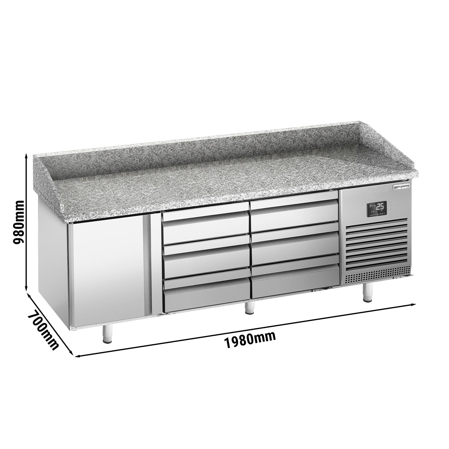 Pitsa ettevalmistuslaud 1980×700mm