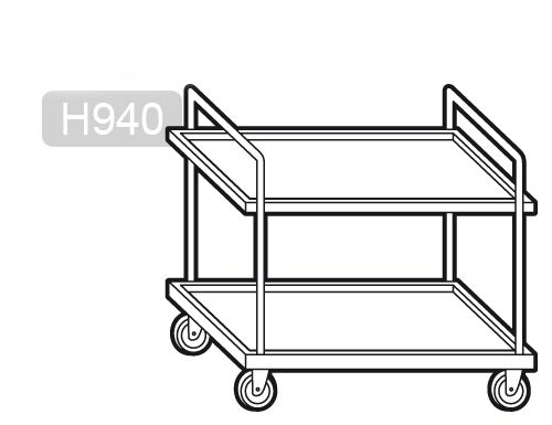 Serveerimiskäru 2 riiulit, 800 × 500 mm