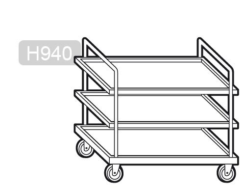 Serveerimiskäru 3 riiulit, 1200 × 600 mm