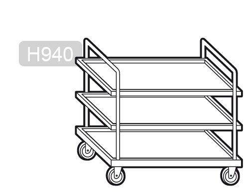 Serveerimiskäru 3 riiulit, 800 × 500 mm
