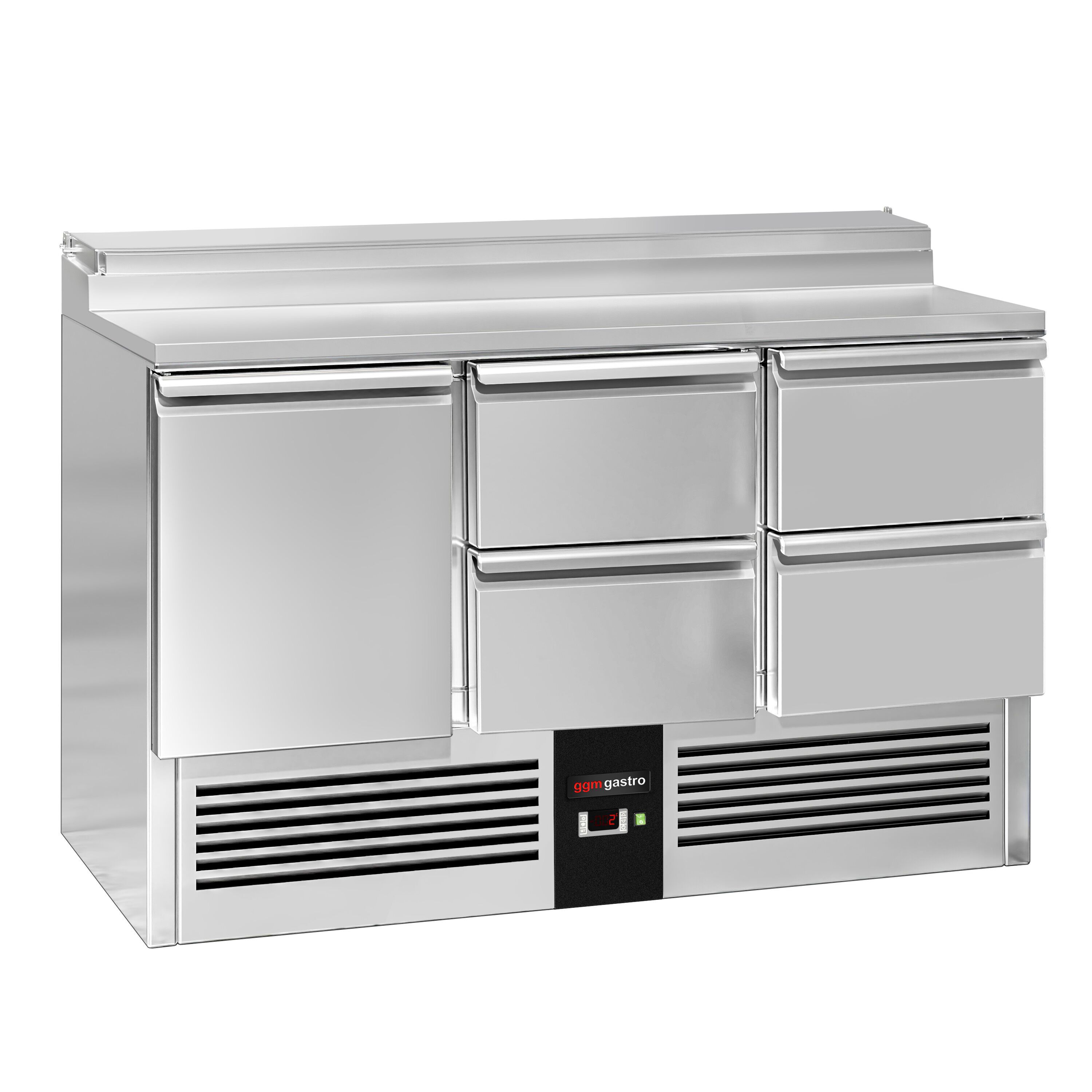 Salatileti ettevalmistuslaud PREMIUM, 1368mm, 1 uks+4 sahtlit