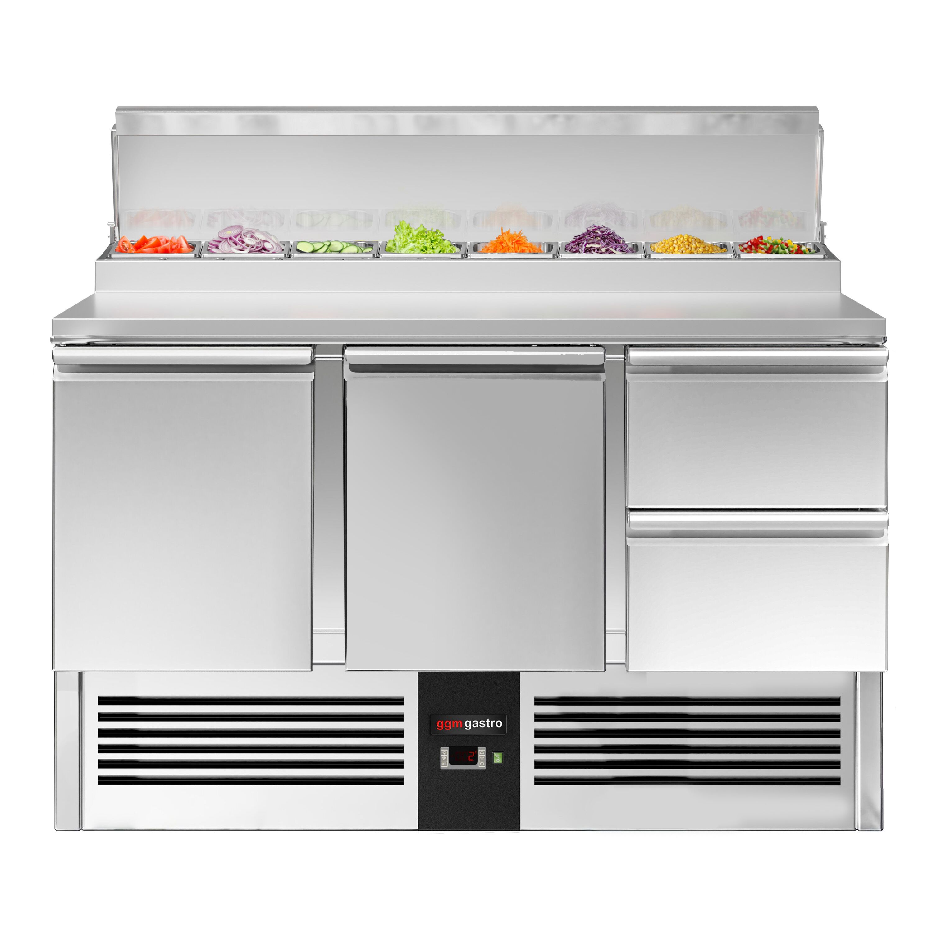 Salatileti ettevalmistuslaud PREMIUM, 1368mm, 2 ust+2 sahtlit