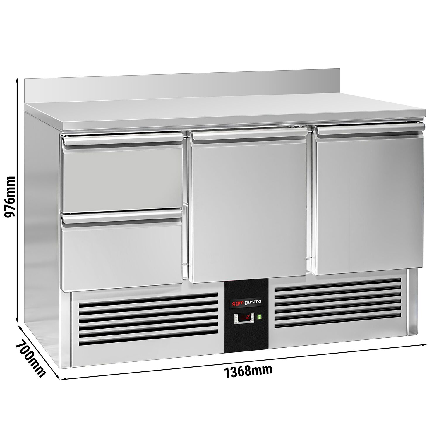 Külmlaud PREMIUM 1368×700mm, 2 ust ja 2 sahtlit