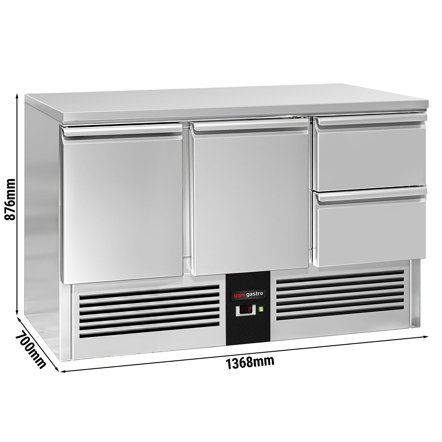 Külmlaud PREMIUM 1368×700mm, 2 ust ja 2 sahtlit