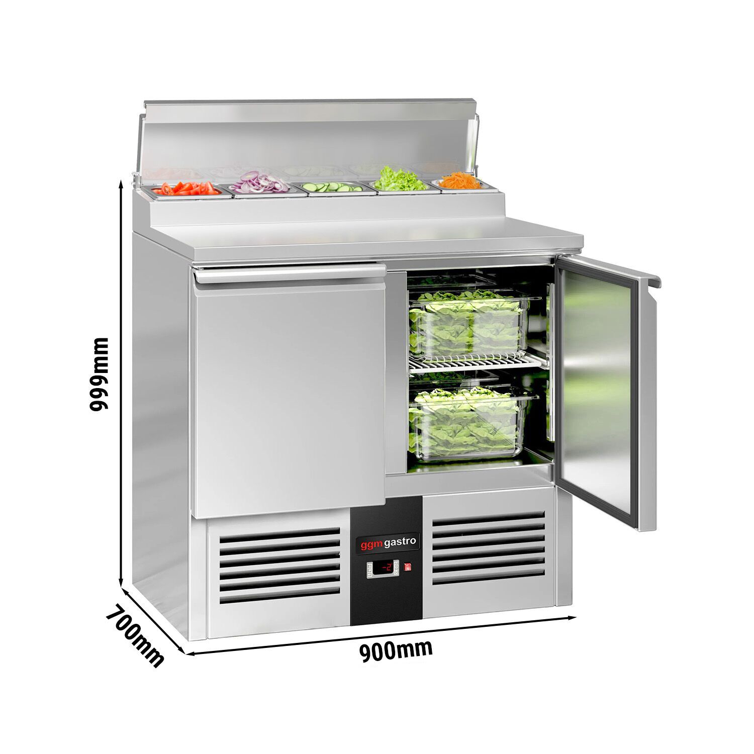 Salatileti ettevalmistuslaud PREMIUM, 900mm, 2 ust