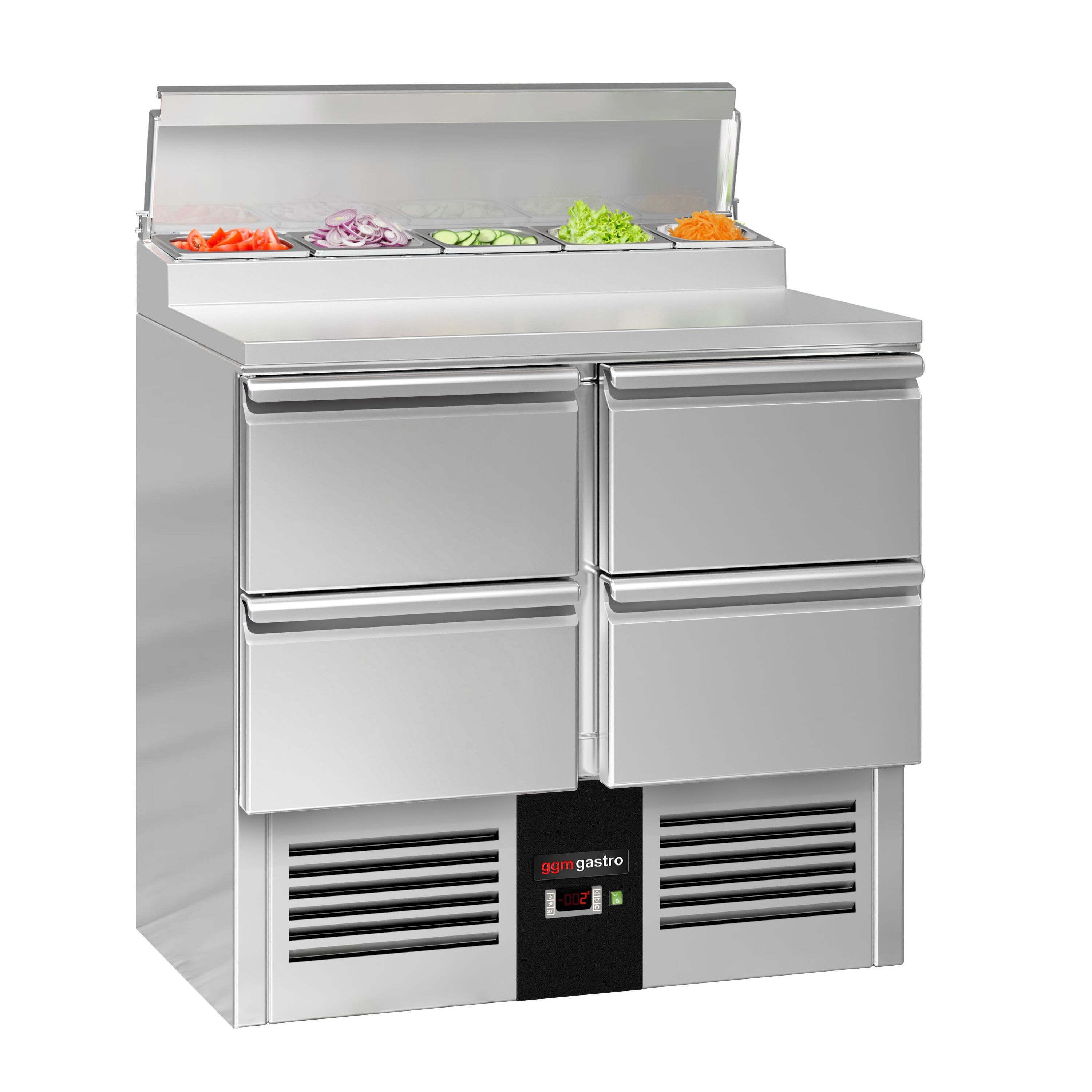Salatileti ettevalmistuslaud PREMIUM, 900mm, 4 sahtlit