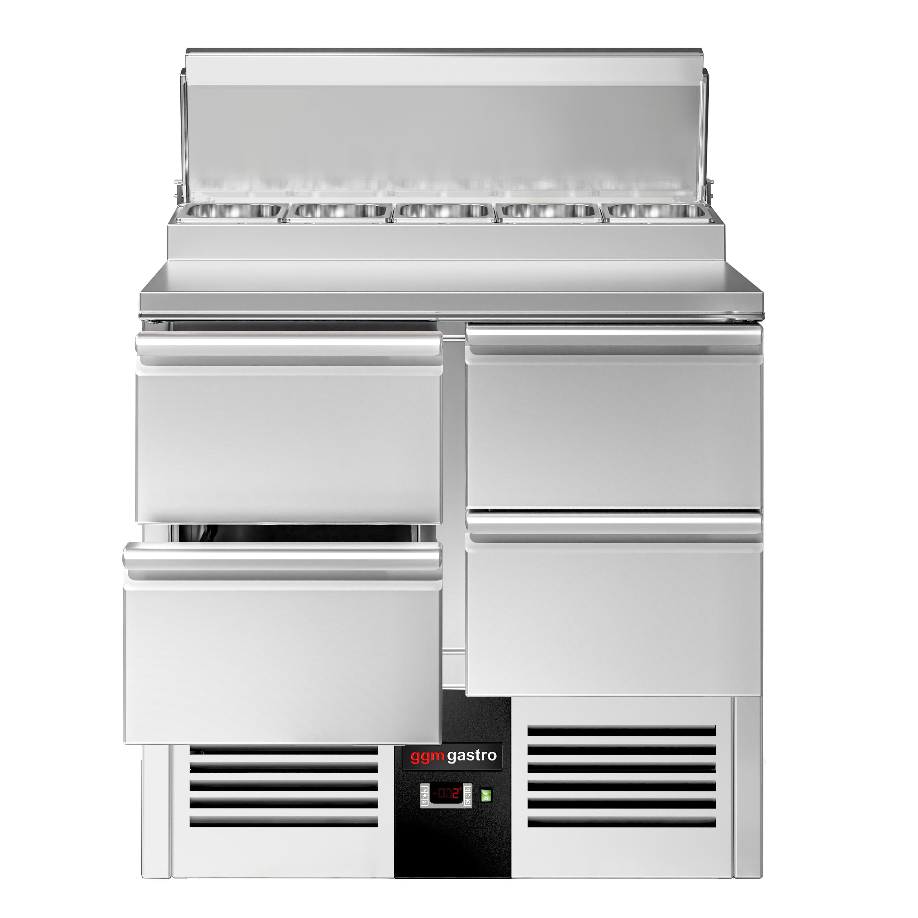 Salatileti ettevalmistuslaud PREMIUM, 900mm, 4 sahtlit