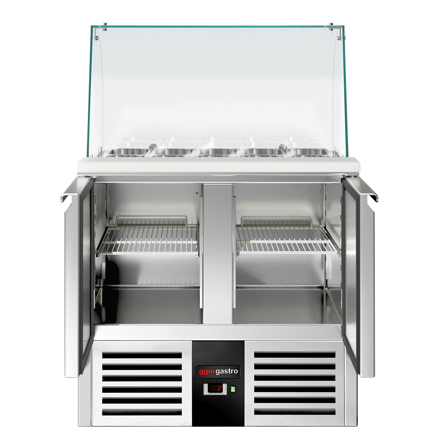 Salatilett PREMIUM, 900mm, 2 ust, klaasvitriin