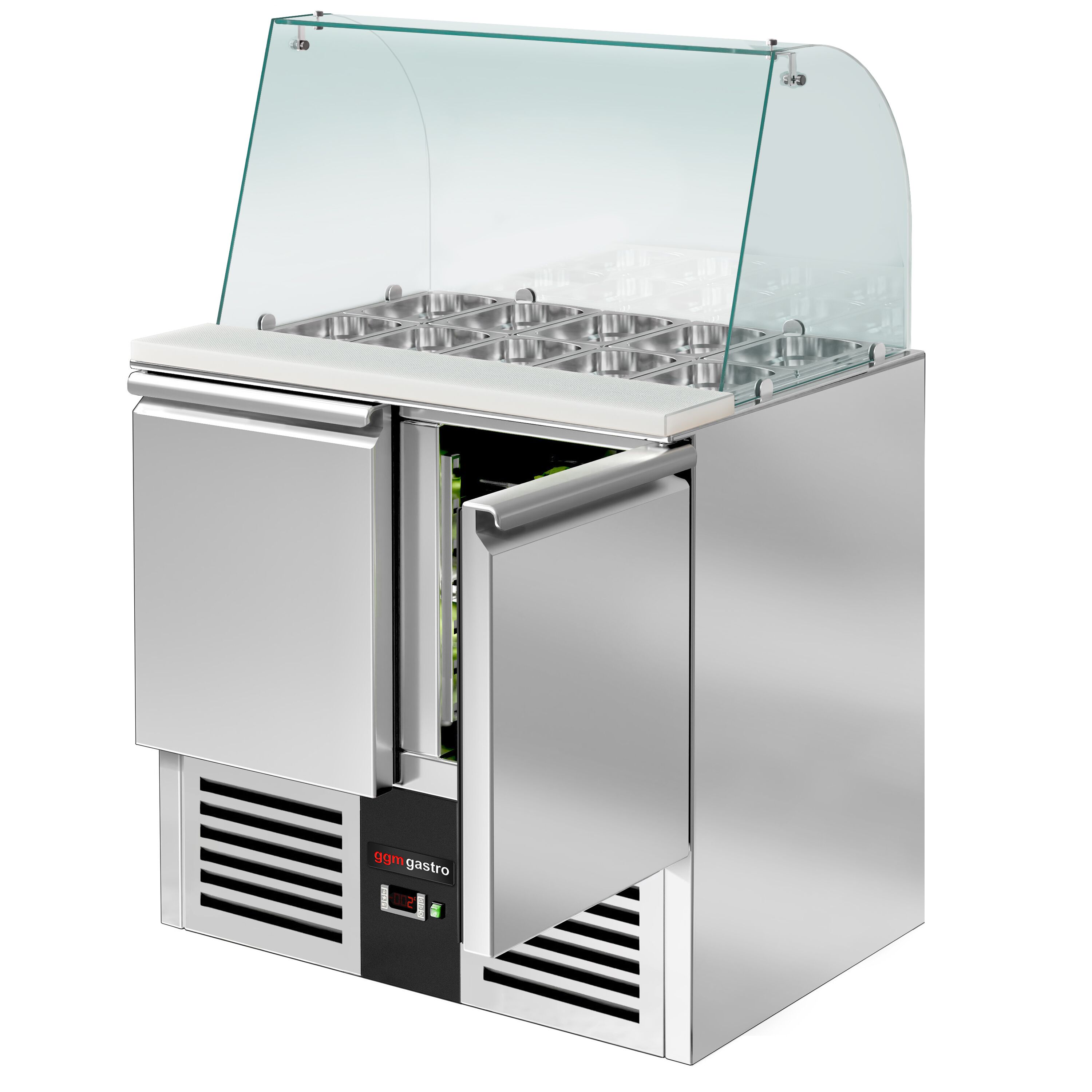 Salatilett PREMIUM, 900mm, 2 ust, klaasvitriin