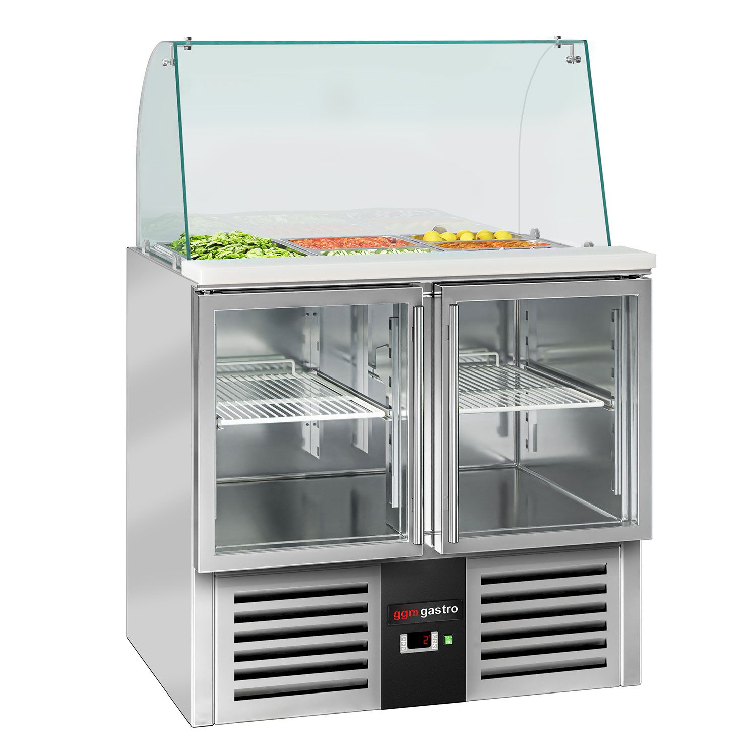 Salatilett PREMIUM, 900mm, 2 klaasust, klaasvitriin