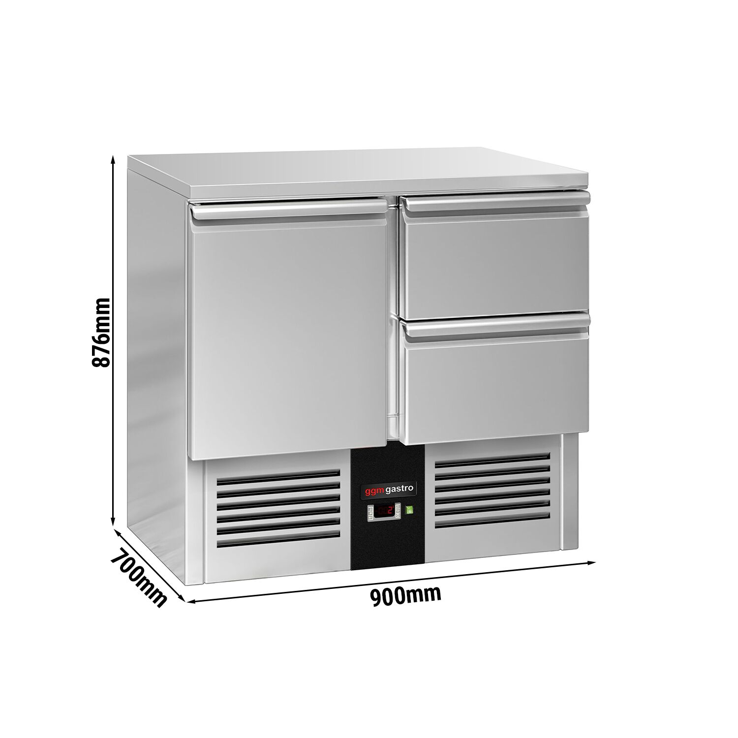 Külmlaud PREMIUM 900×700mm, 1 uks ja 2 sahtlit
