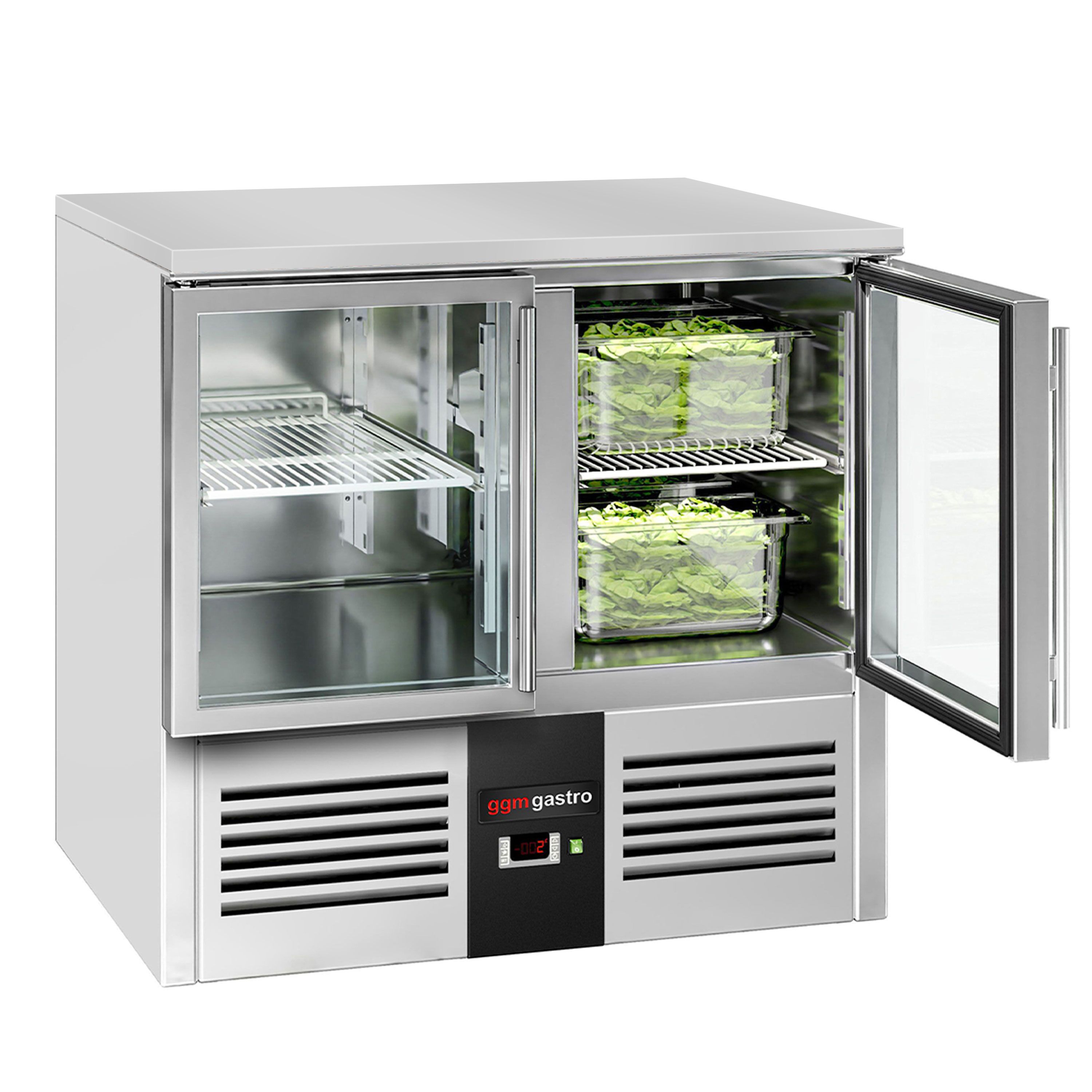 Külmlaud PREMIUM 900×700mm, klaasuksed ja graniittasapind