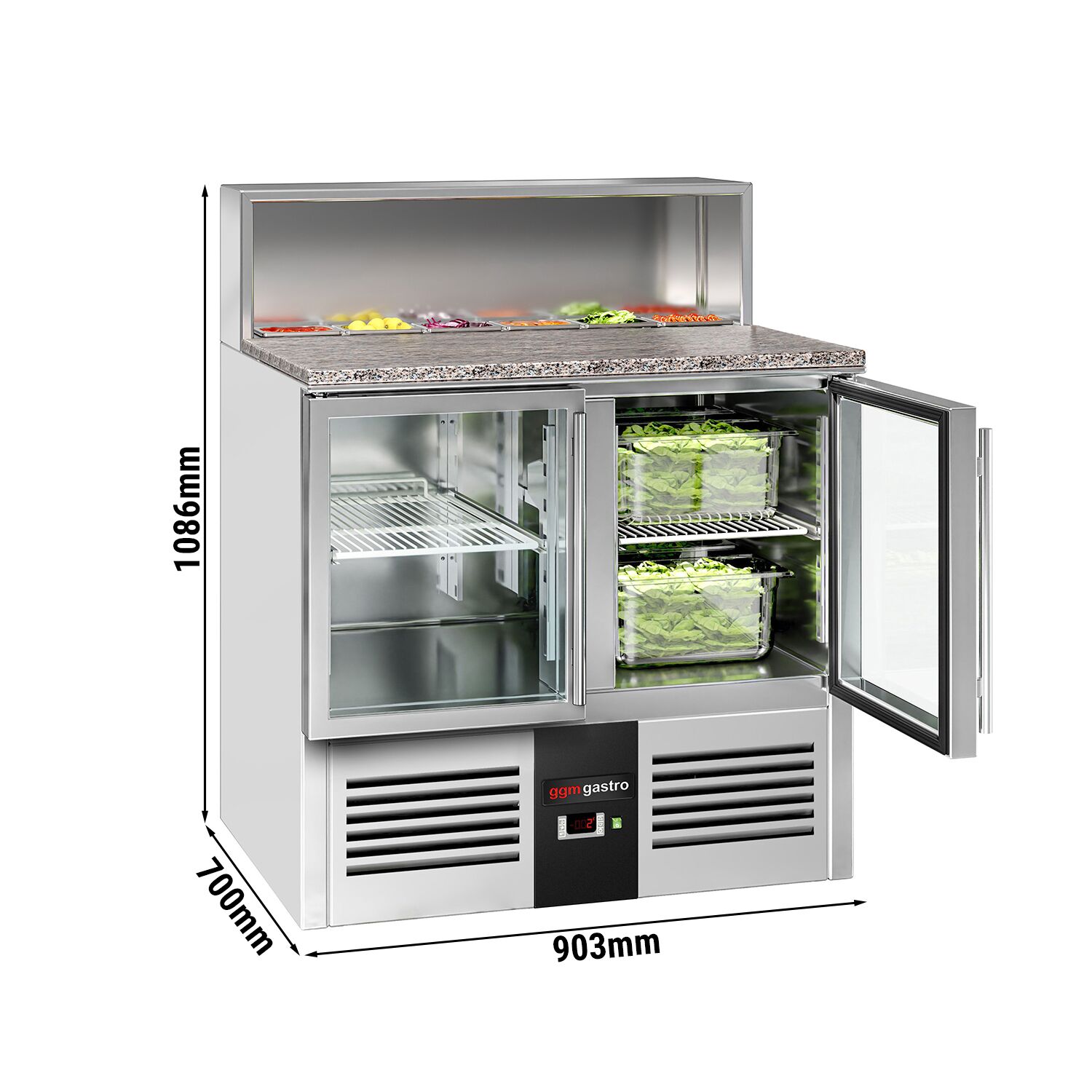 Salatilett PREMIUM, 903mm, 2 klaasust