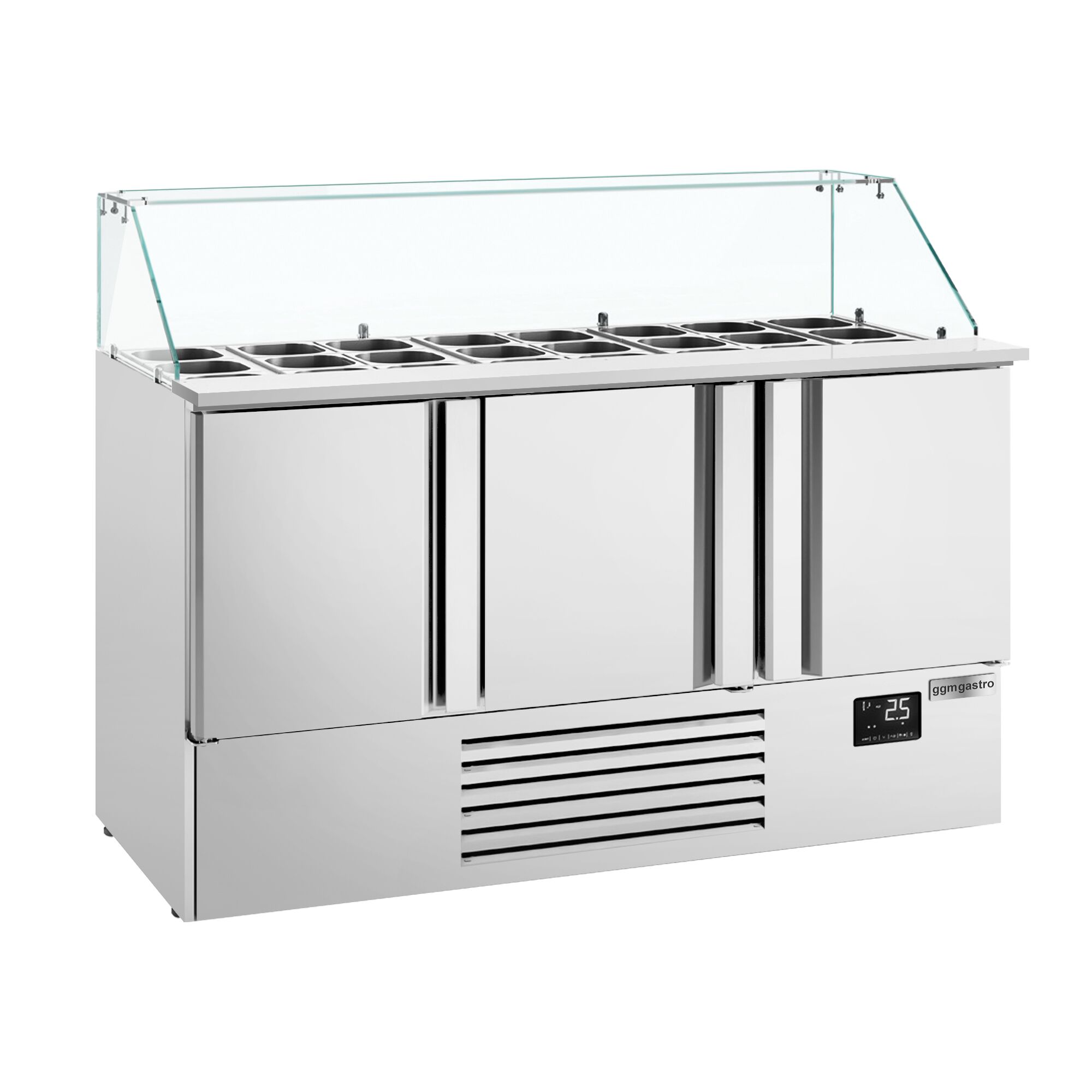 Salatilett PREMIUM PLUS, 1460mm, 3 ust, klaasvitriin