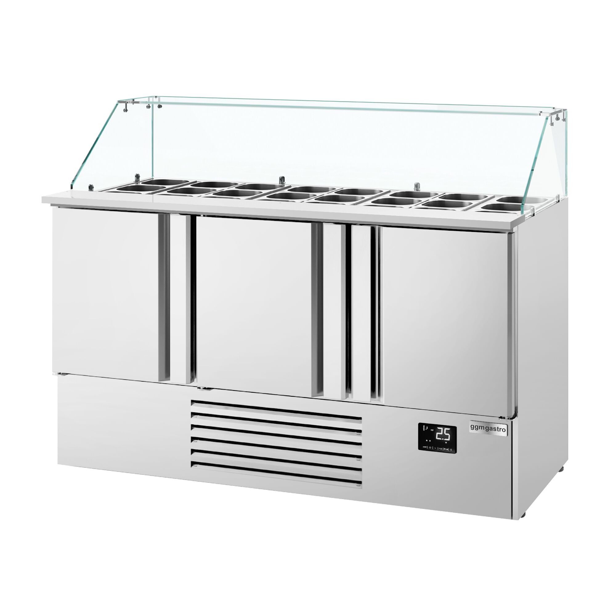 Salatilett PREMIUM PLUS, 1460mm, 3 ust, klaasvitriin
