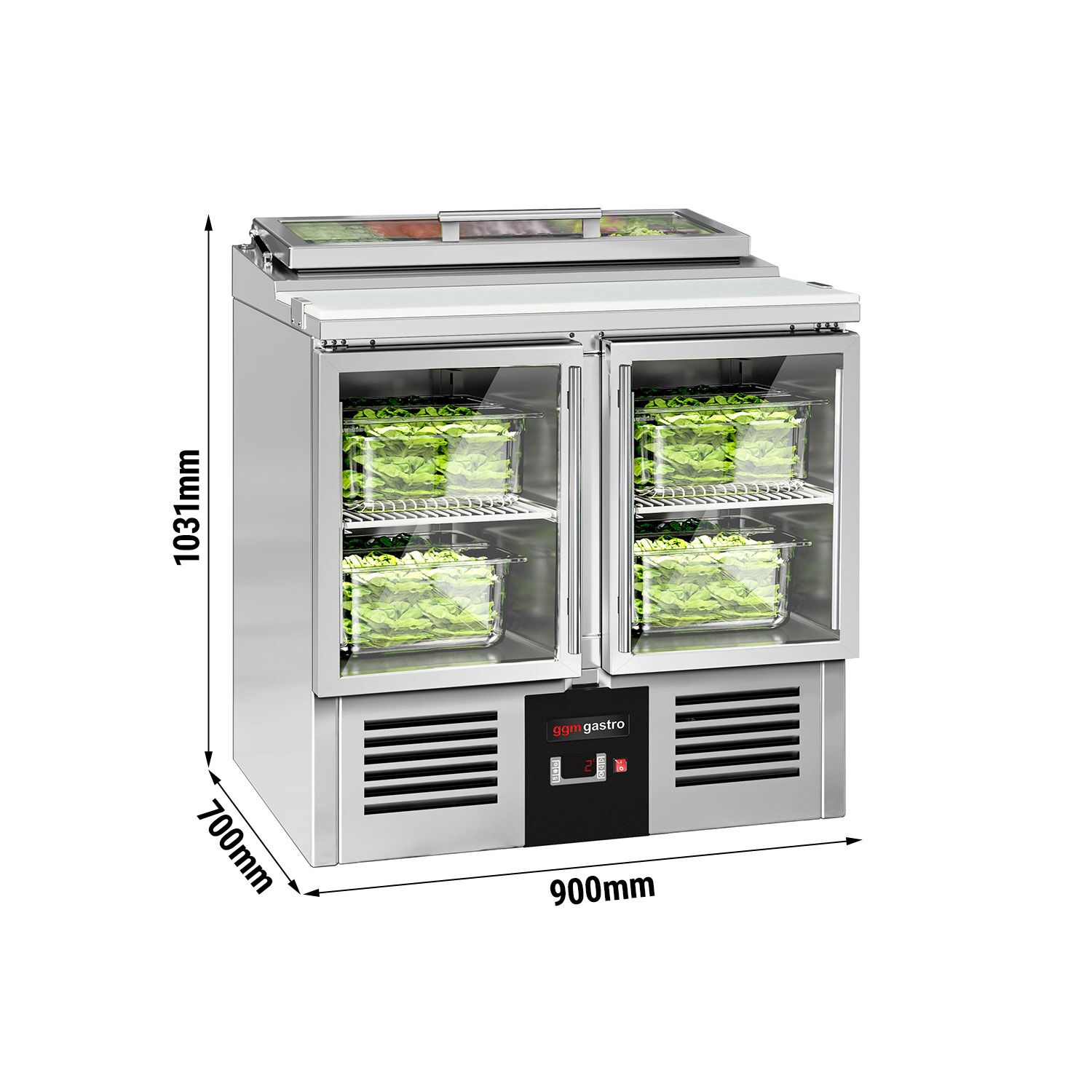 Salatilett PREMIUM, 900mm, 2 klaasust