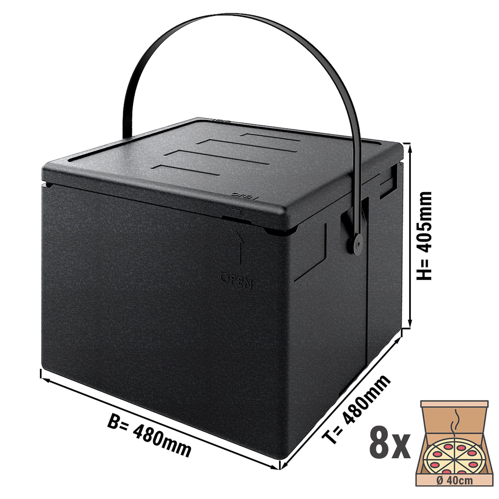 Pitsa transpordikast, 8×Ø40cm