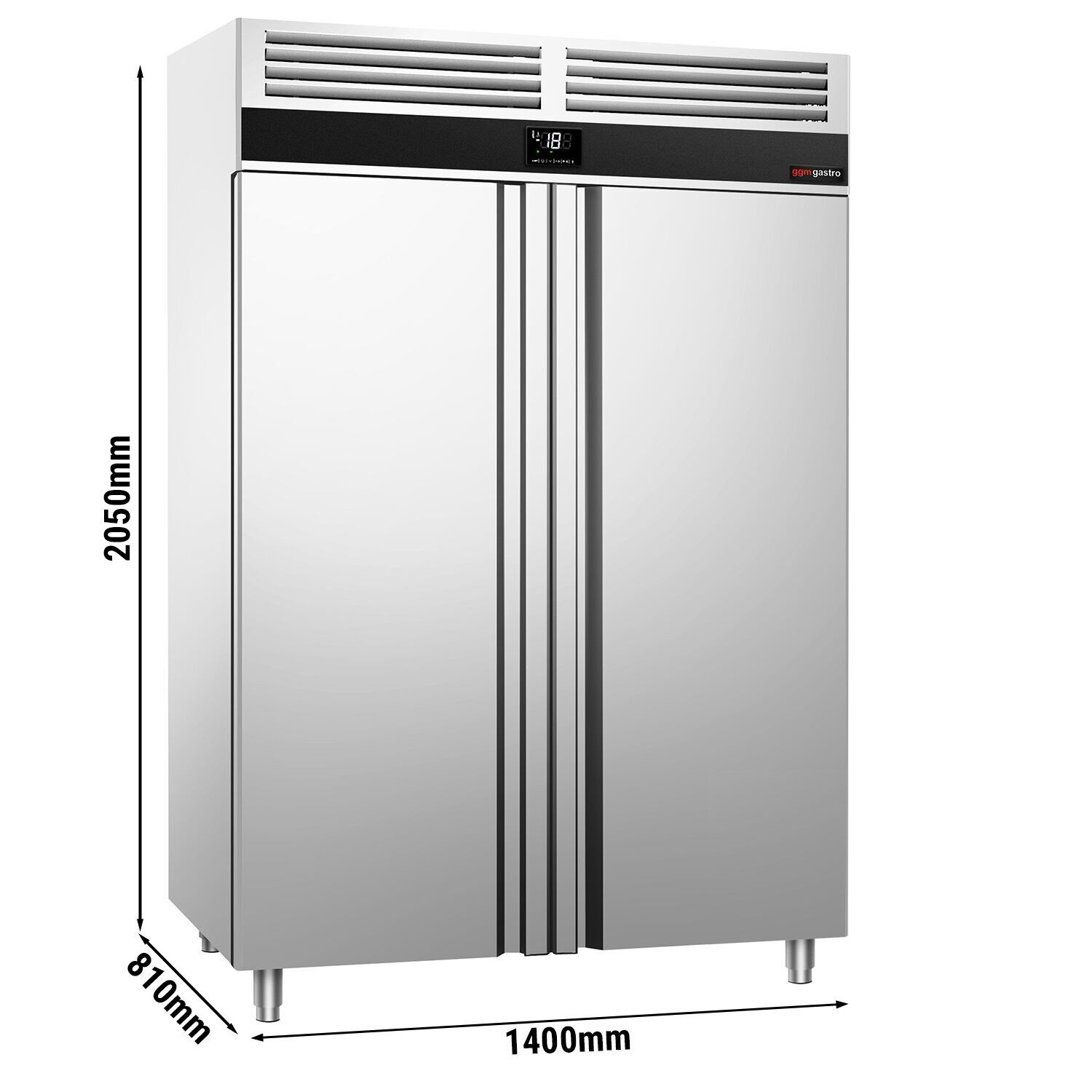 Sügavkülmkapp PREMIUM GN2/1, 1400l, 2 klaasust