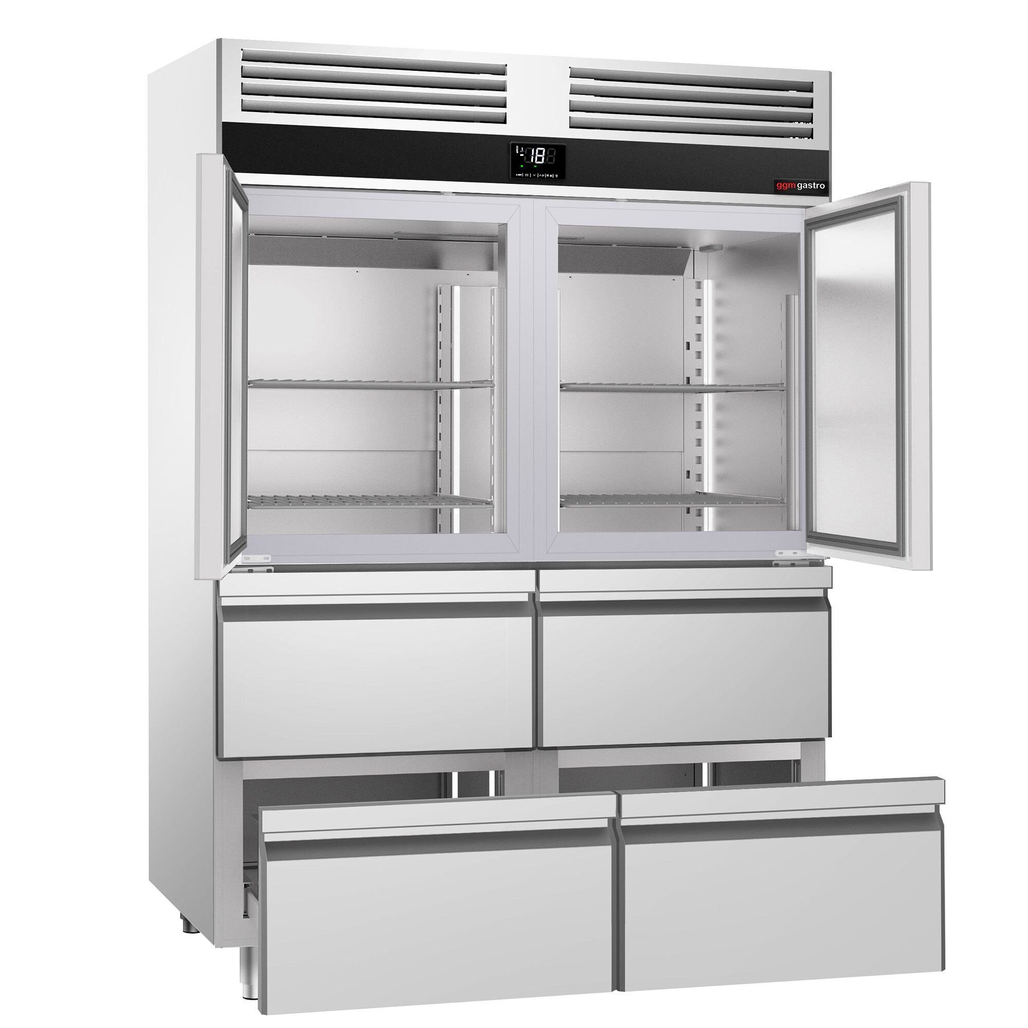 Sügavkülmkapp PREMIUM GN2/1, 1400l, 2 poolust+4 sahtlit