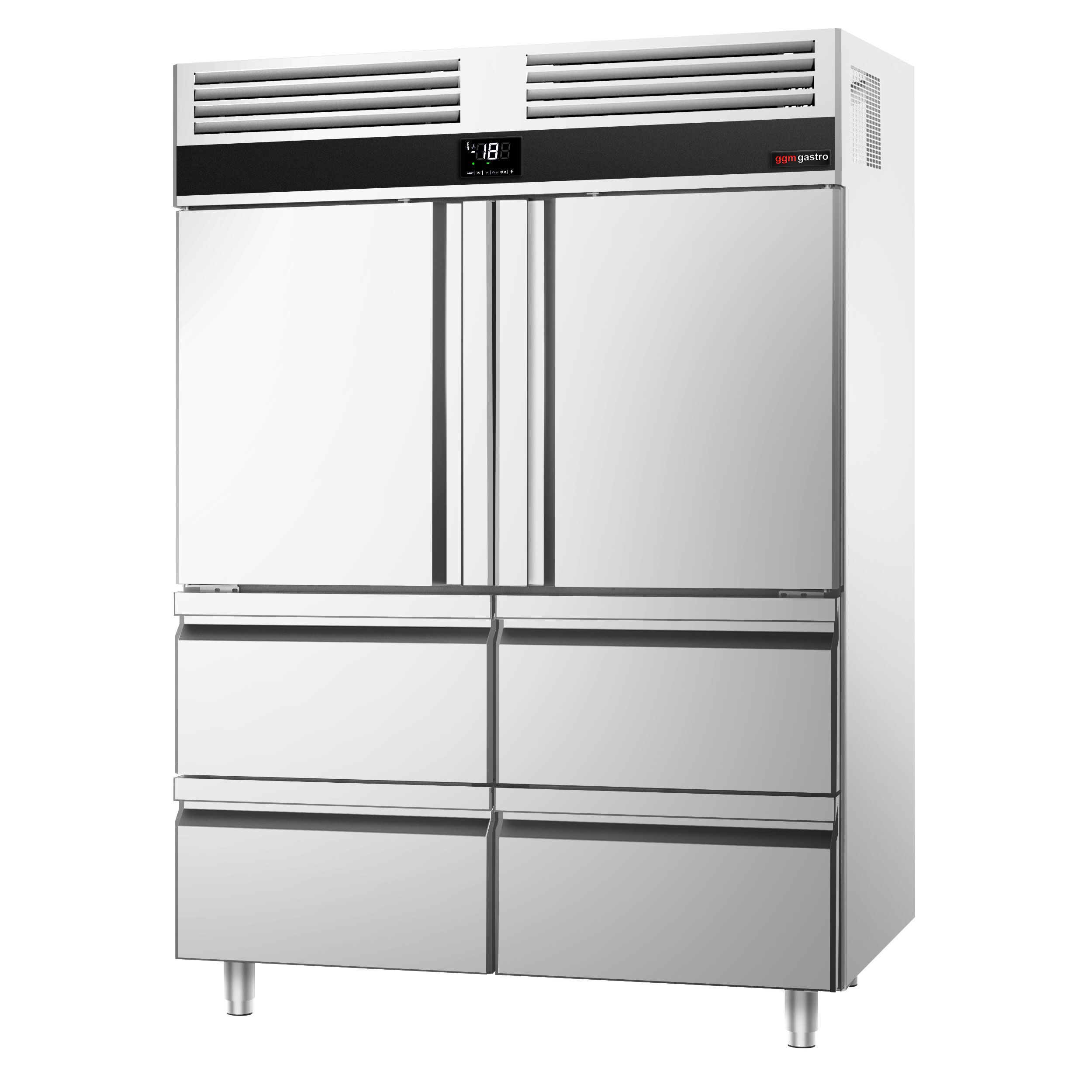 Sügavkülmkapp PREMIUM GN2/1, 1400l, 2 poolust+4 sahtlit