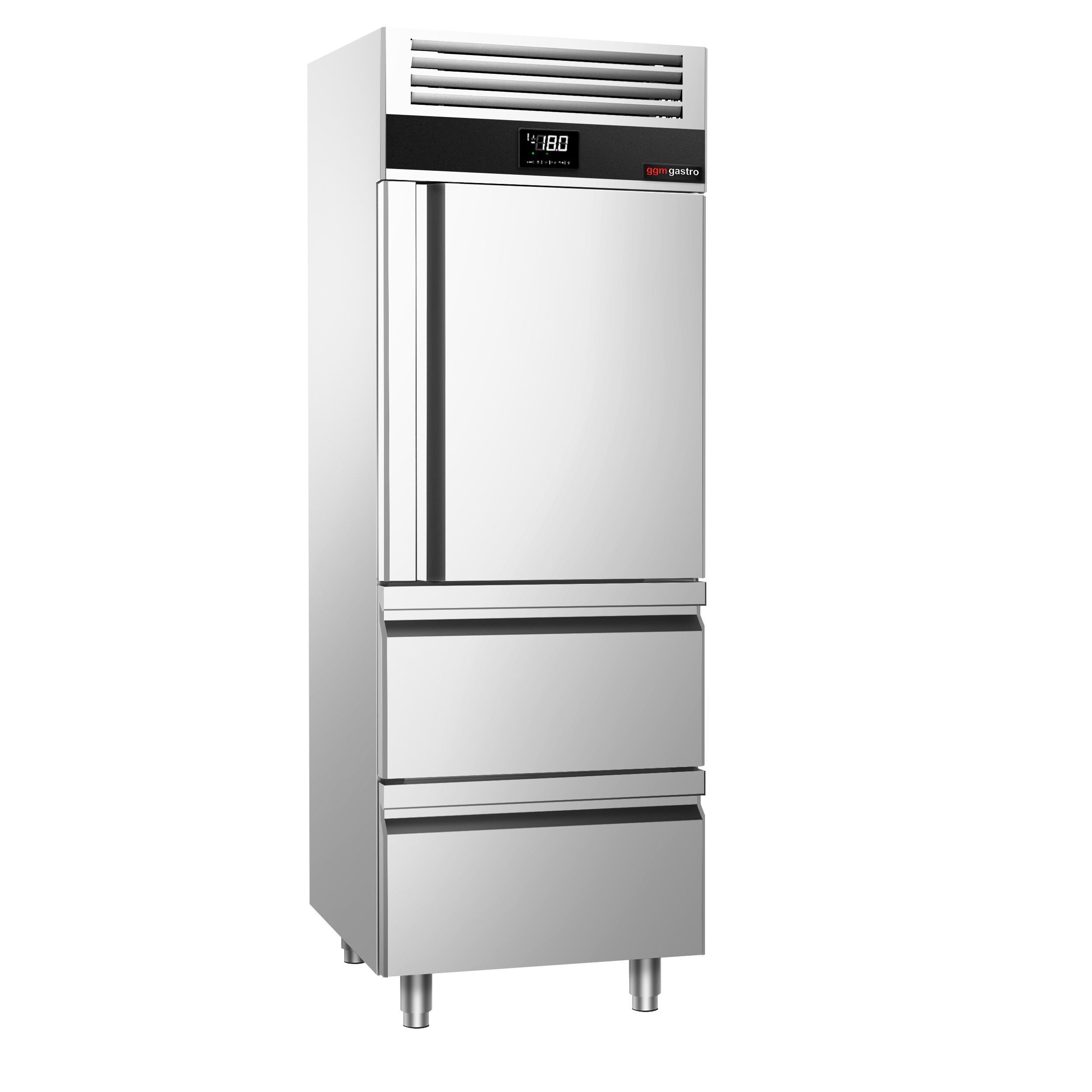 Vitriinsügavkülmik PREMIUM GN2/1, 700l, 1 klaasuks+2 sahtlit