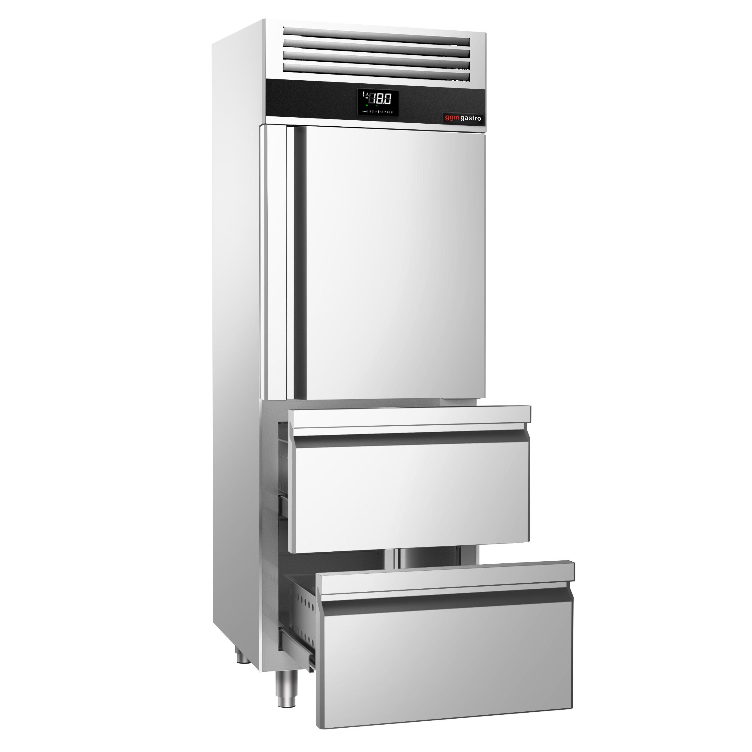 Vitriinsügavkülmik PREMIUM GN2/1, 700l, 1 klaasuks+2 sahtlit