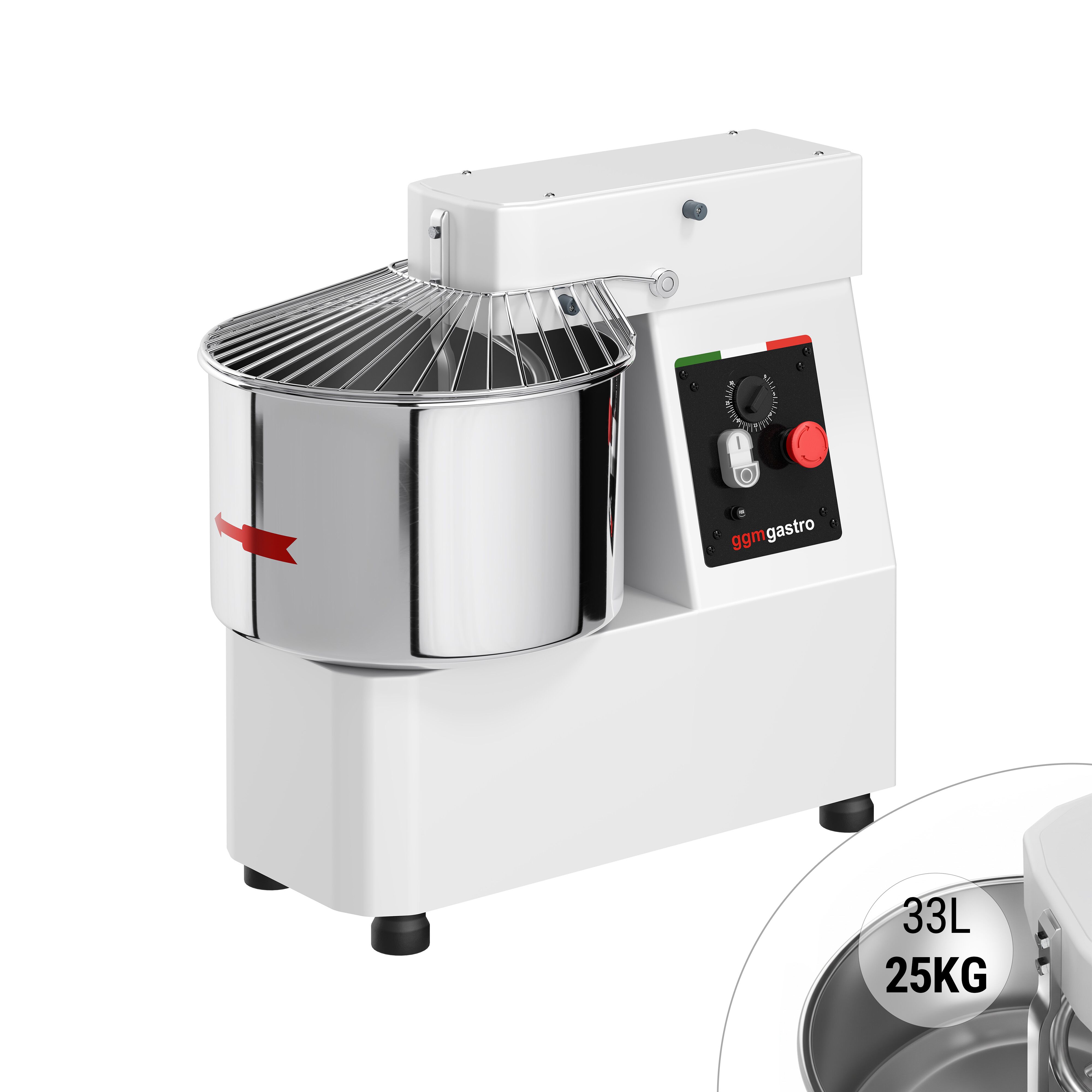 Spiraaltaignasegaja, 33l/25kg, 400V