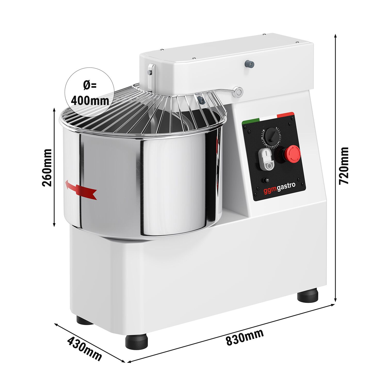 Spiraaltaignasegaja, 33l/25kg, 400V