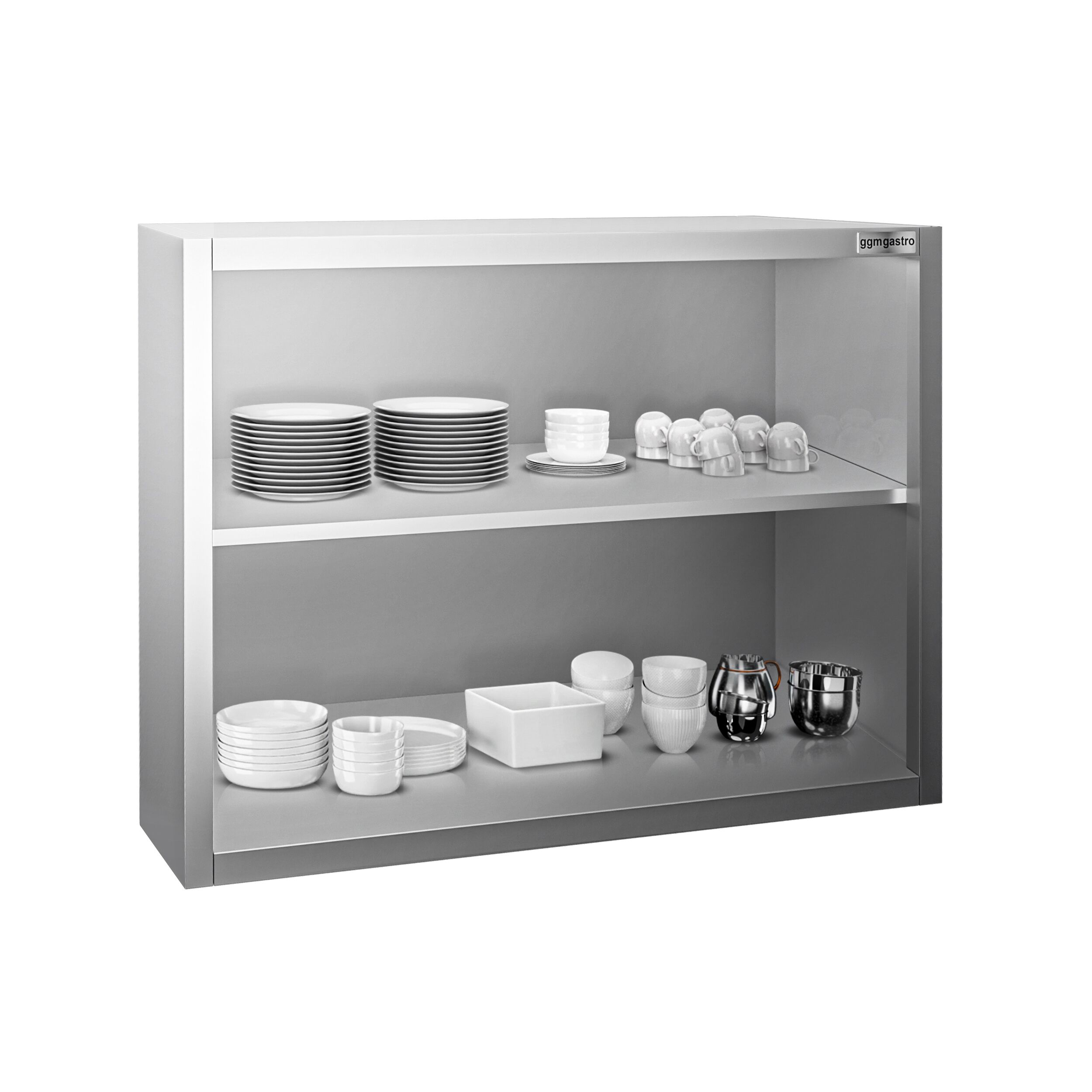 Roostevaba seinakapp 800 × 400 × 800 mm, avatud