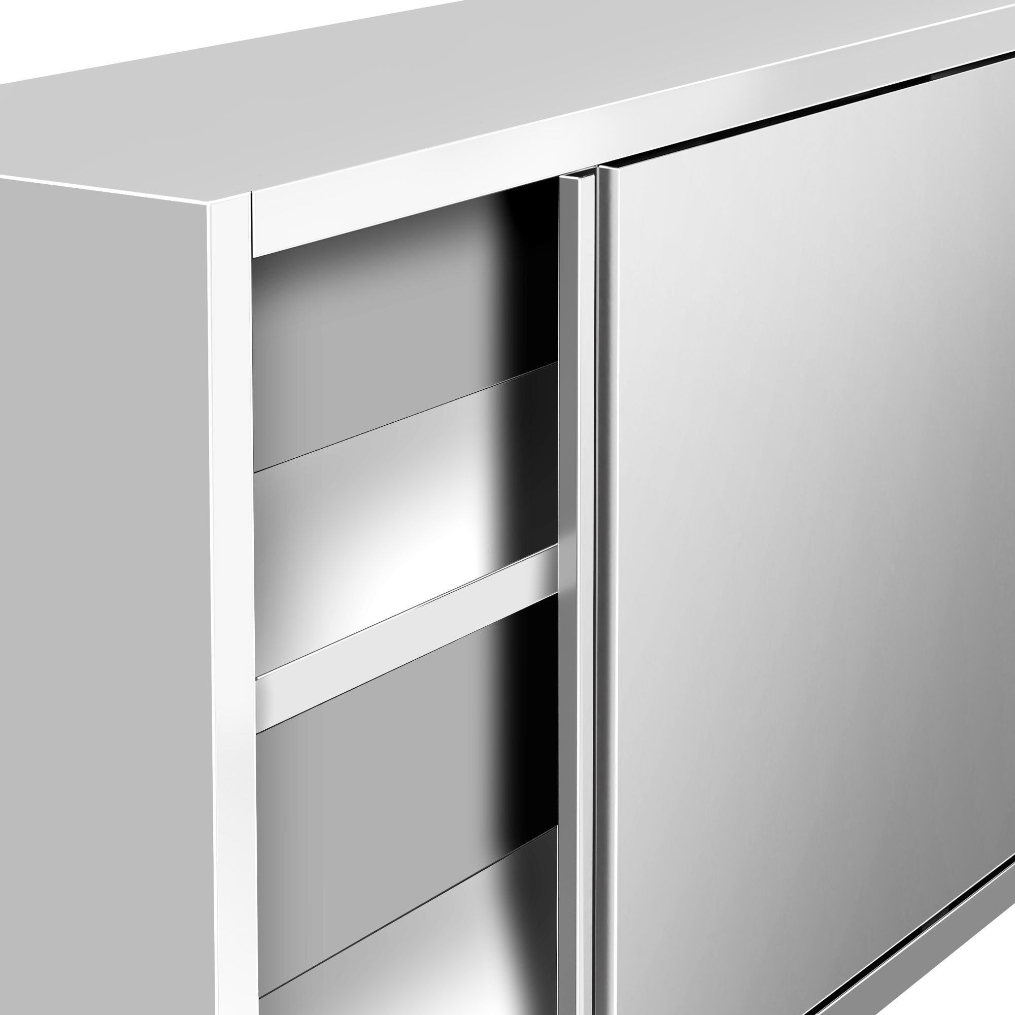 Roostevaba seinakapp 1200 × 400 × 800 mm, lükandustega