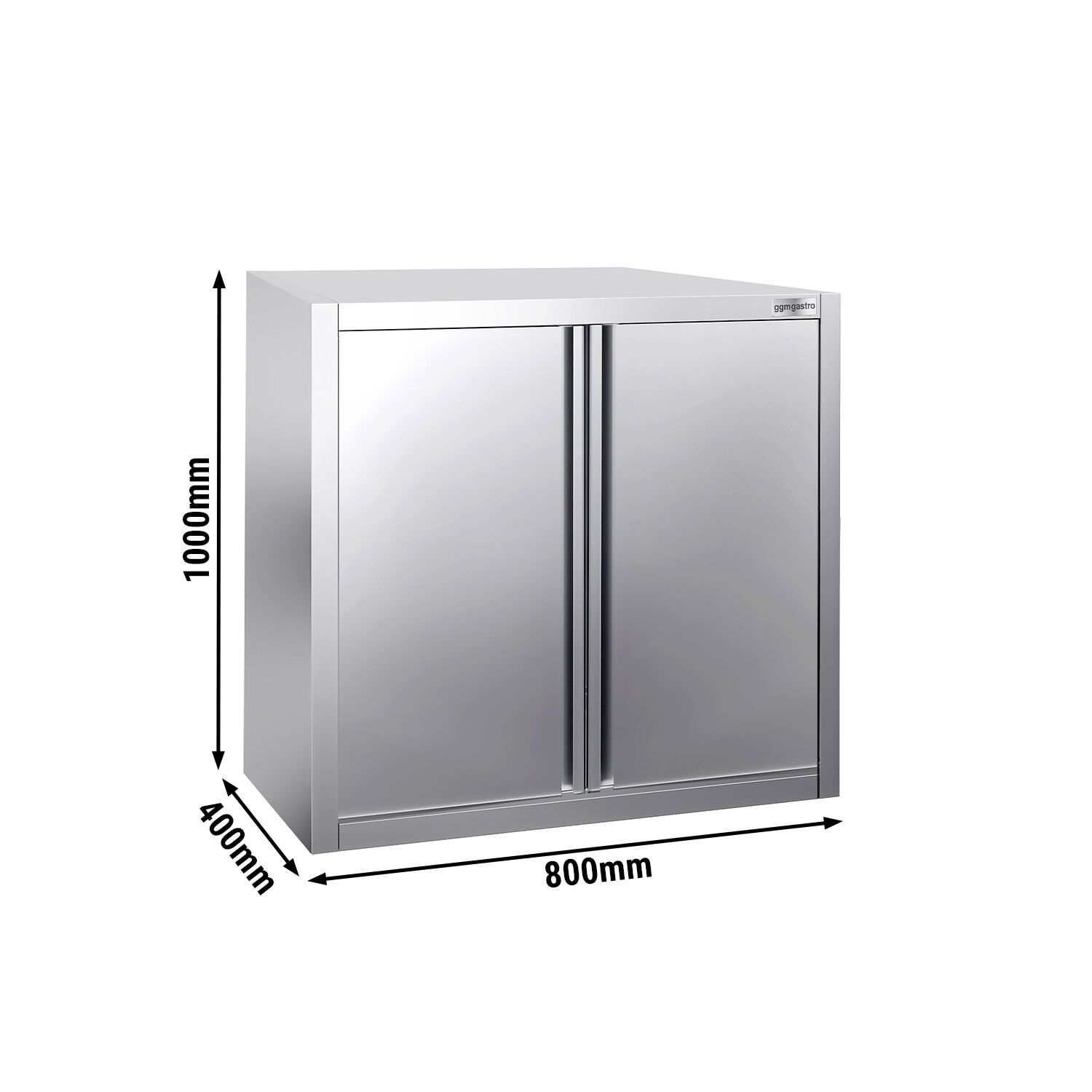 Roostevaba seinakapp 800 × 400 × 1000 mm, tiibustega