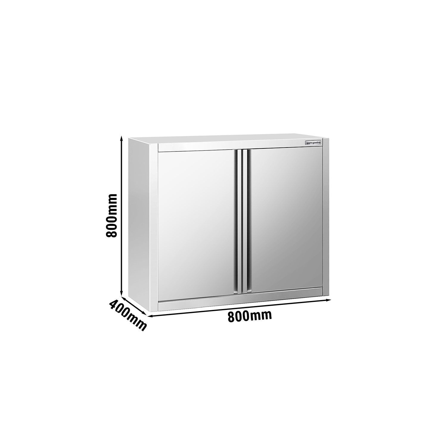 Roostevaba seinakapp 800 × 400 × 800 mm, tiibustega