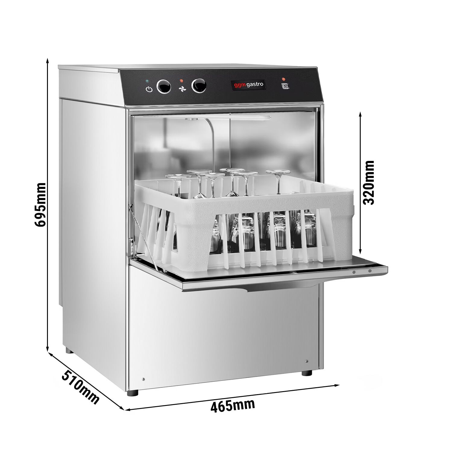 Kompaktne klaasipesumasin 2,97 kW – manuaalne