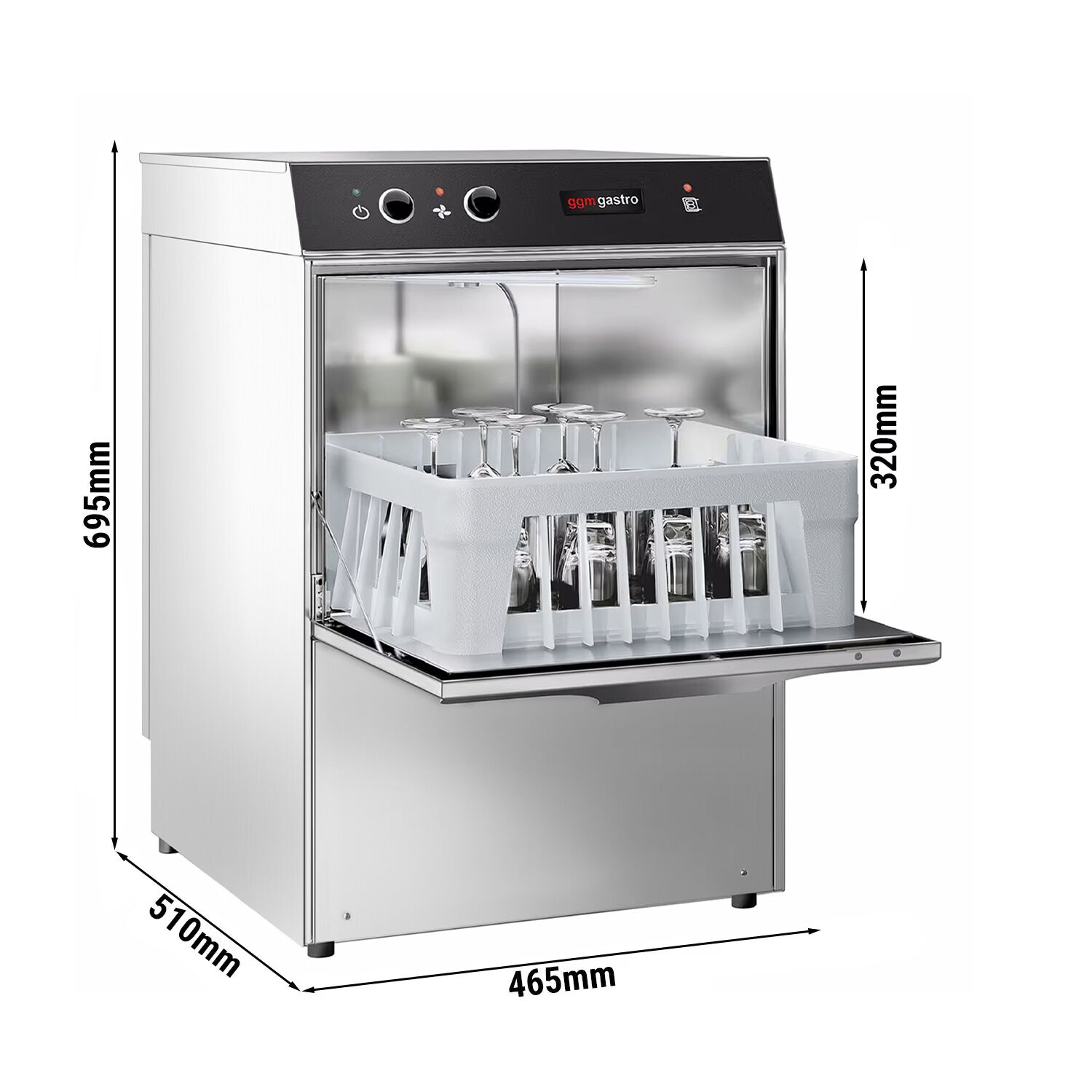 Kompaktne klaasipesumasin 2,97 kW – manuaalne