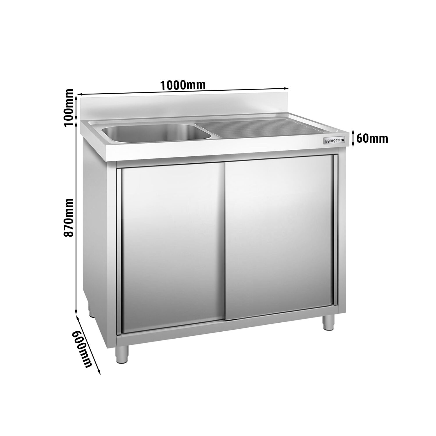 Valamukapp PREMIUM 1000x600 mm – 1 valamu vasakul