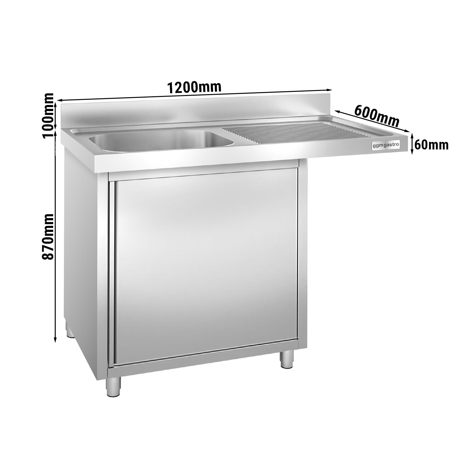 Eelpesulaud ustega 1200x600 mm – 1 valamu vasakul